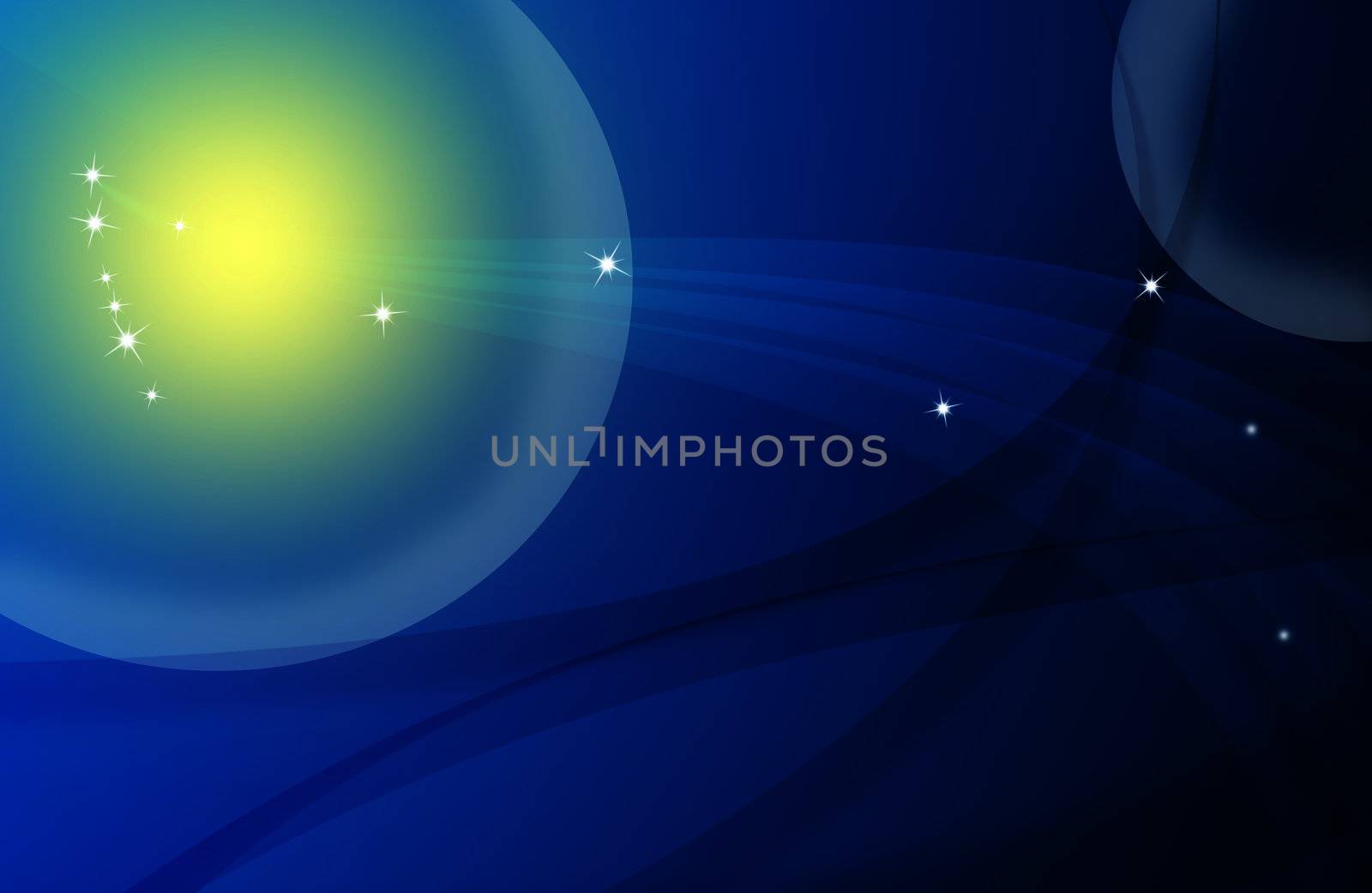 Blue abstract line and round background