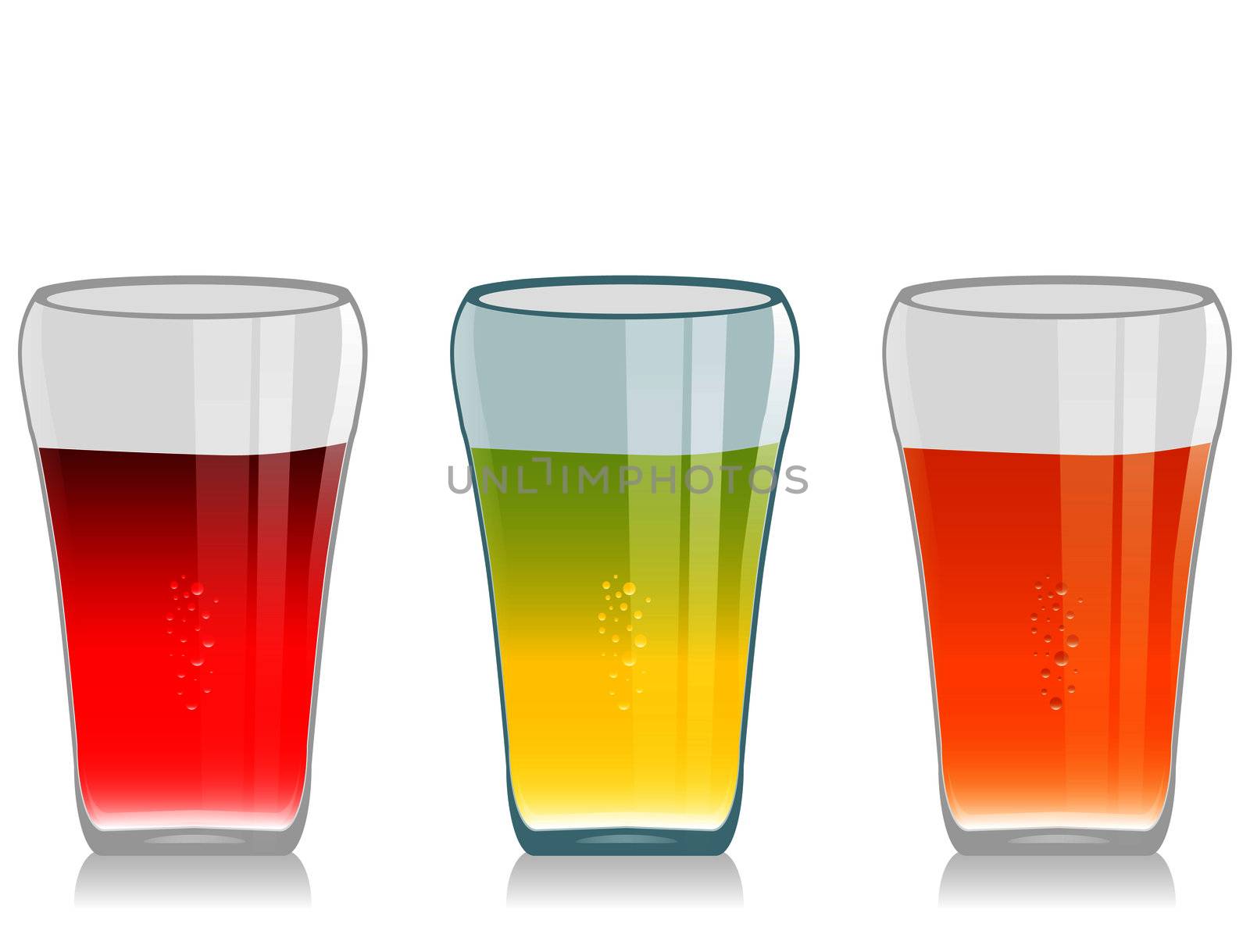 Glass of Juice Set on White by EveStock