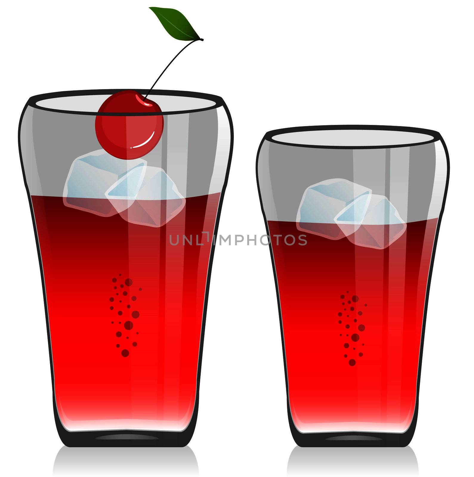 Vector Glass of Cherry Juice