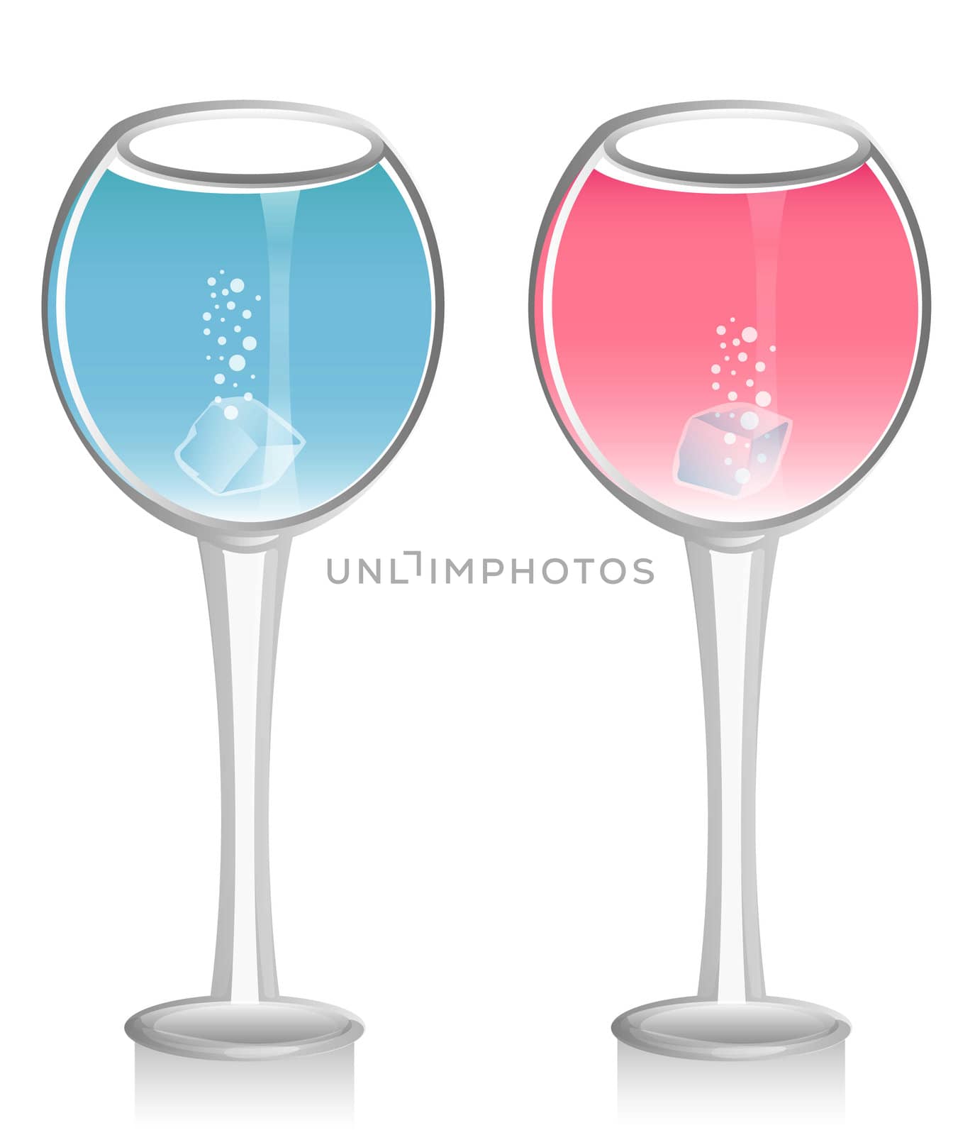 Wine Glass Set with Ice by EveStock