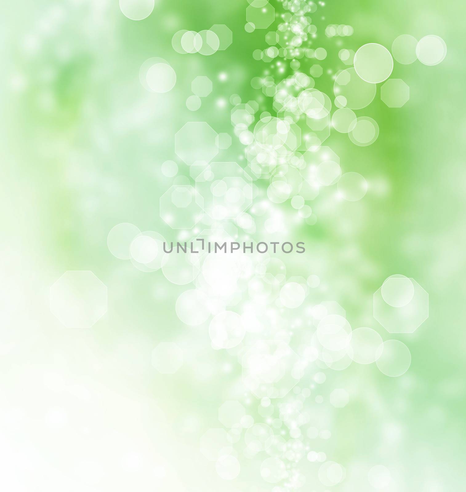 Green Abstract Bokeh lights background by melpomene