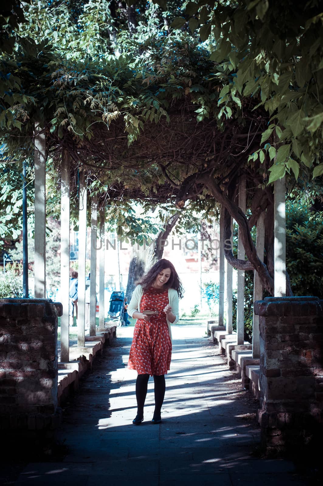 eastern hipster vintage woman at the park