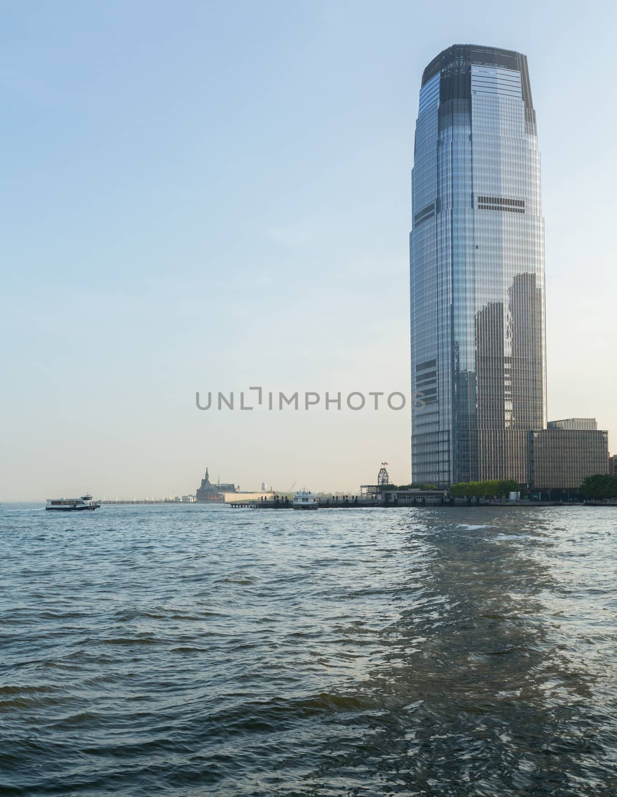 JERSEY CITY, NJ, USA - 22 MAY: Goldman Sachs Tower at Exchange Place in Jersey City on 22 May 2013. The tower at 781 feet is the tallest building in New Jersey