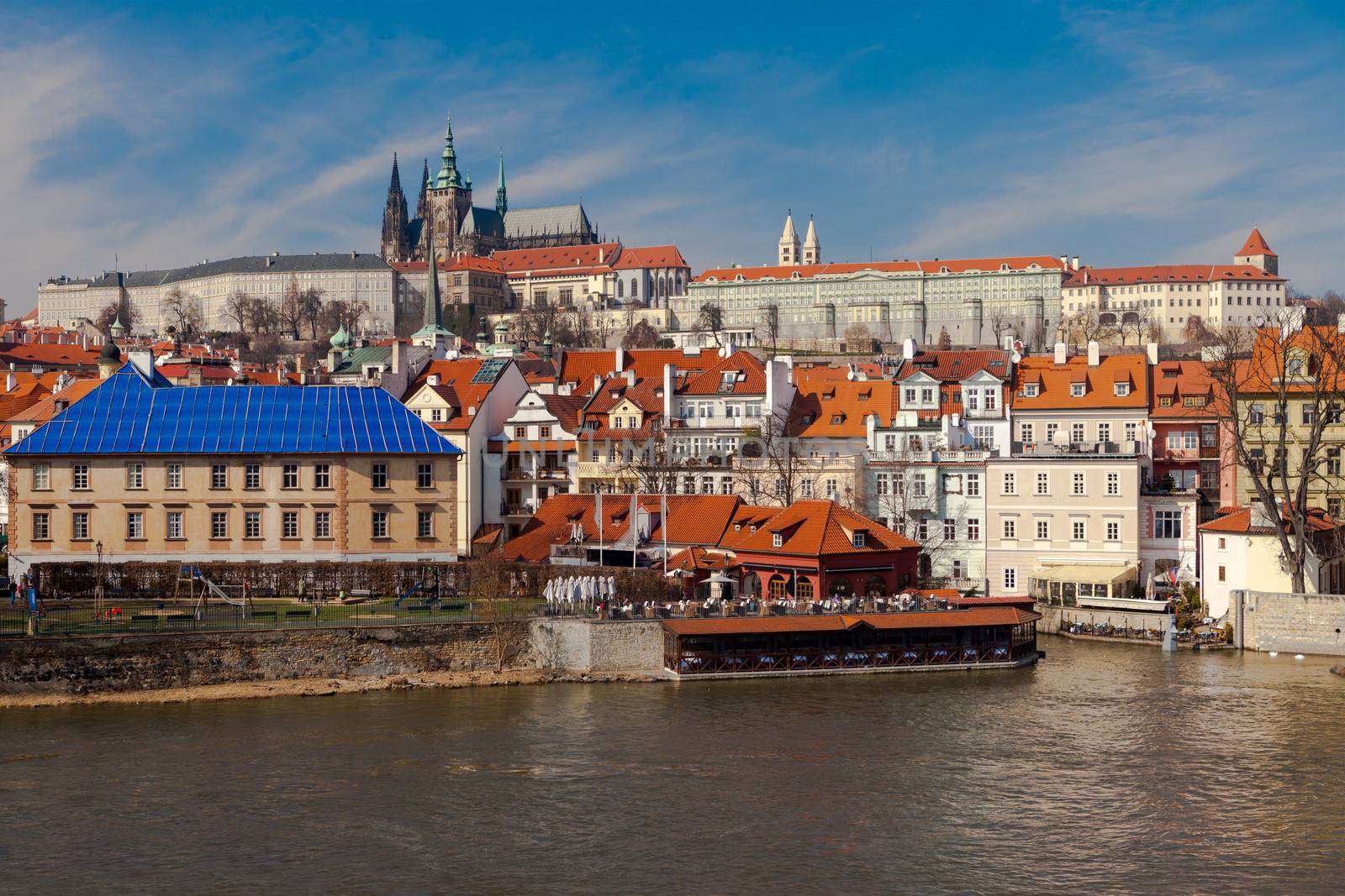 A snapshot of the Prague castle from the bridge