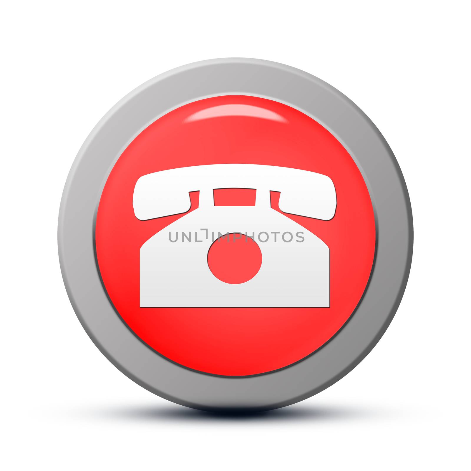 Icon series : red round Phone button