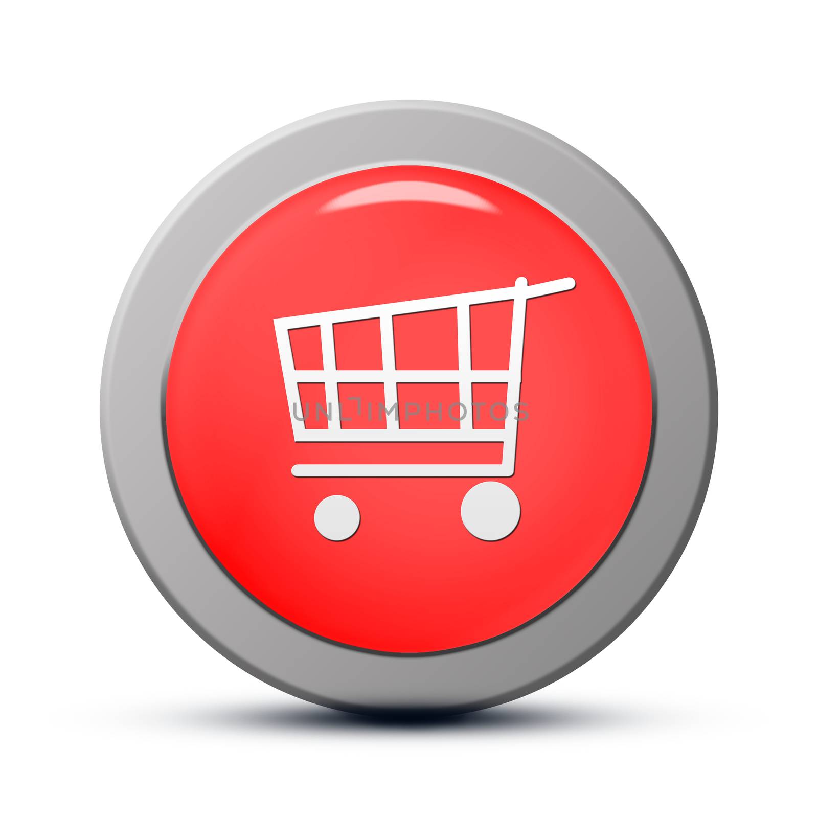 Icon series : red round Purchasing cart button