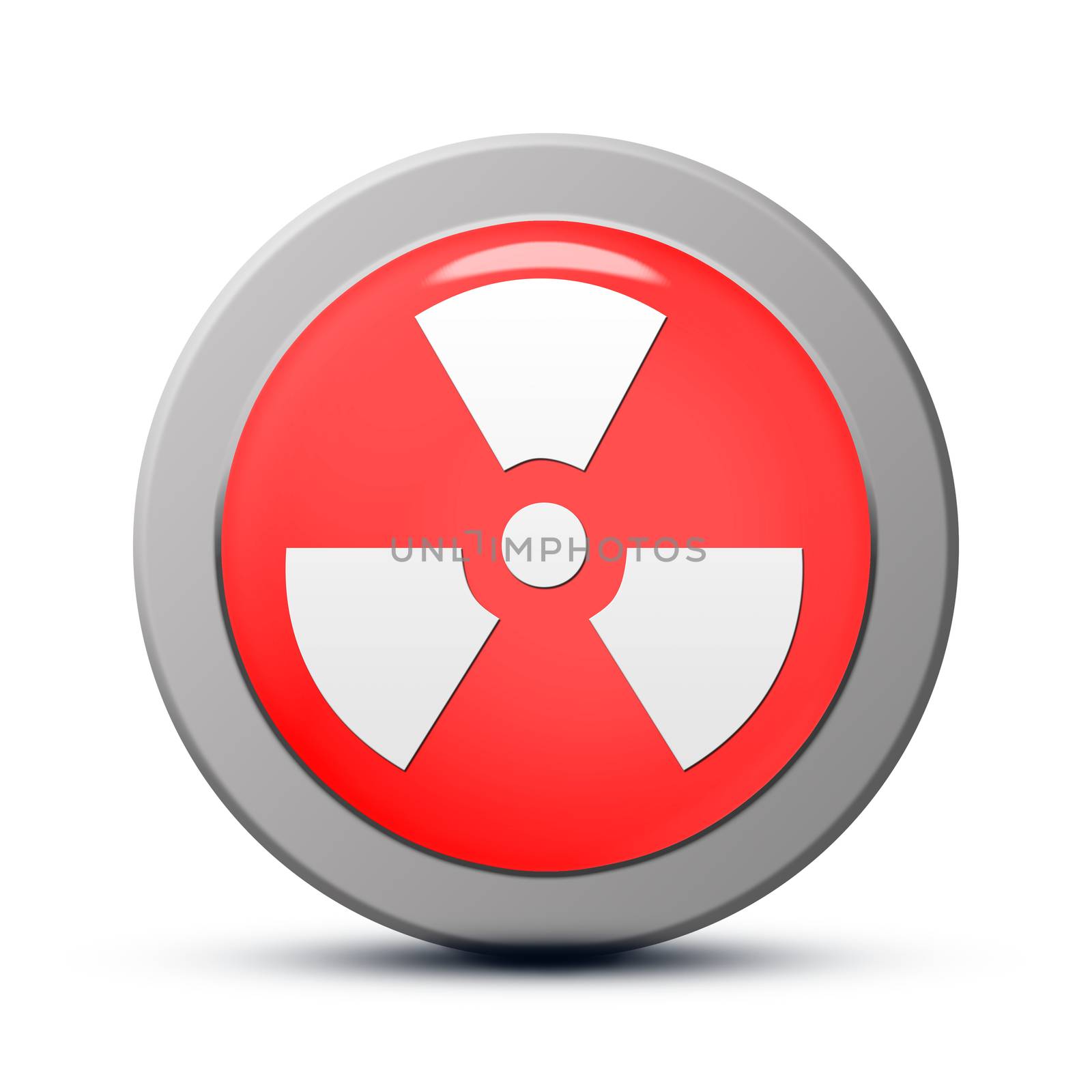 Icon series : red round Radiation button
