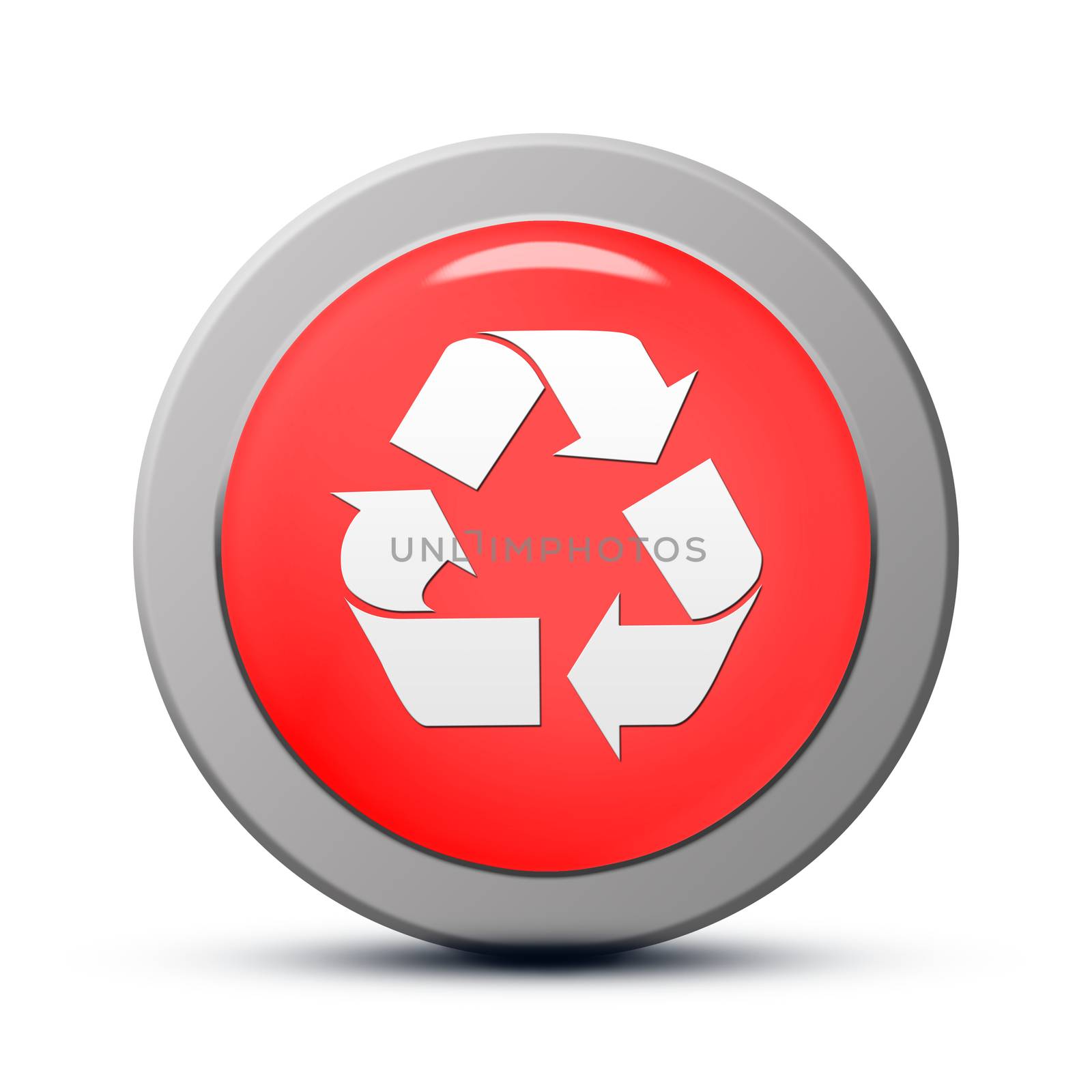 Icon series : red round recycle button