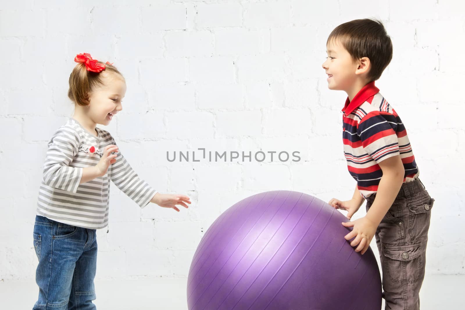 Children With Ball by petr_malyshev