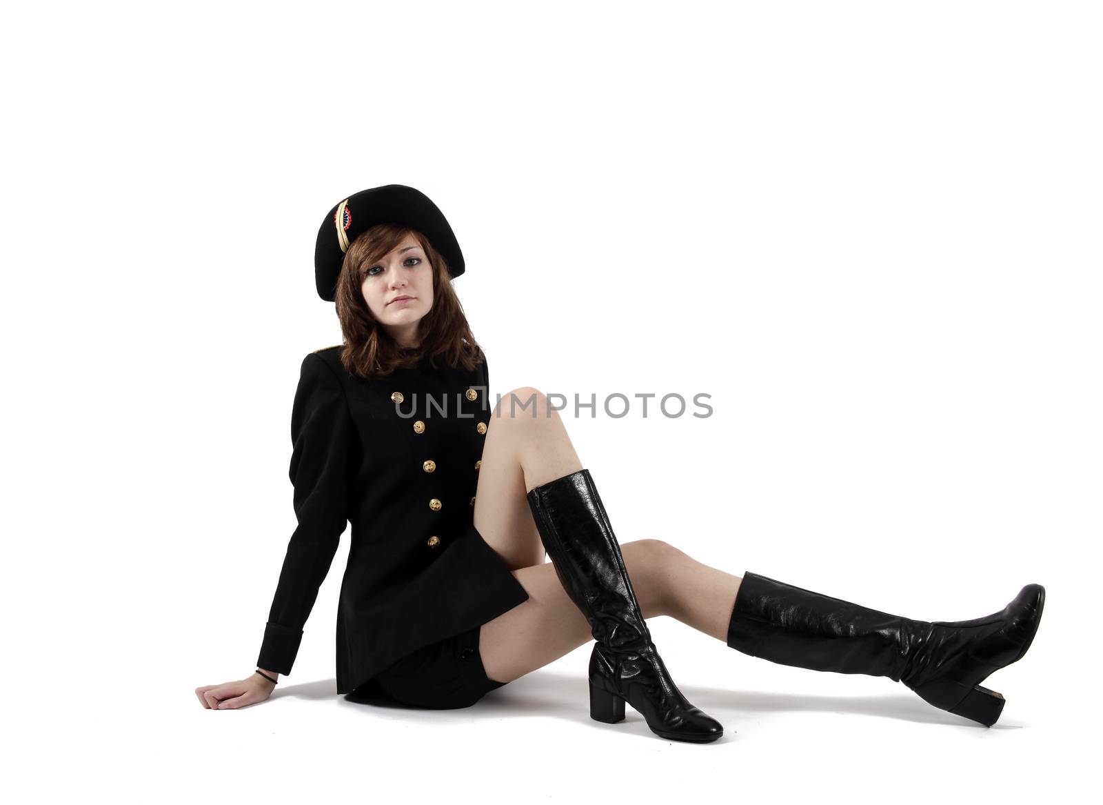 Young girl in french black hight school uniform by macintox