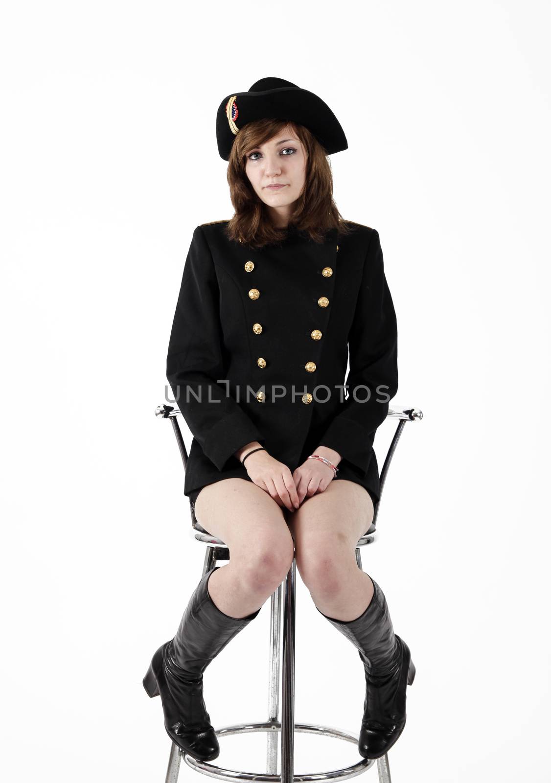 Young girl in french black hight school uniform by macintox