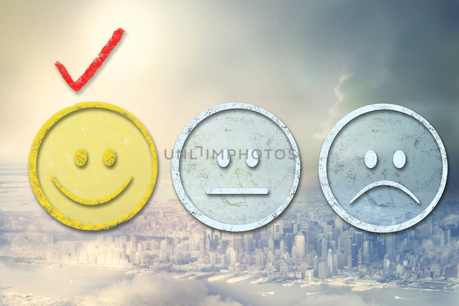 Customer satisfaction survey concept with smiley faces