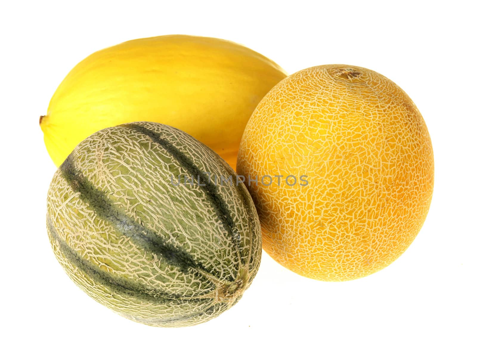 Fresh Melons Isolated White Background