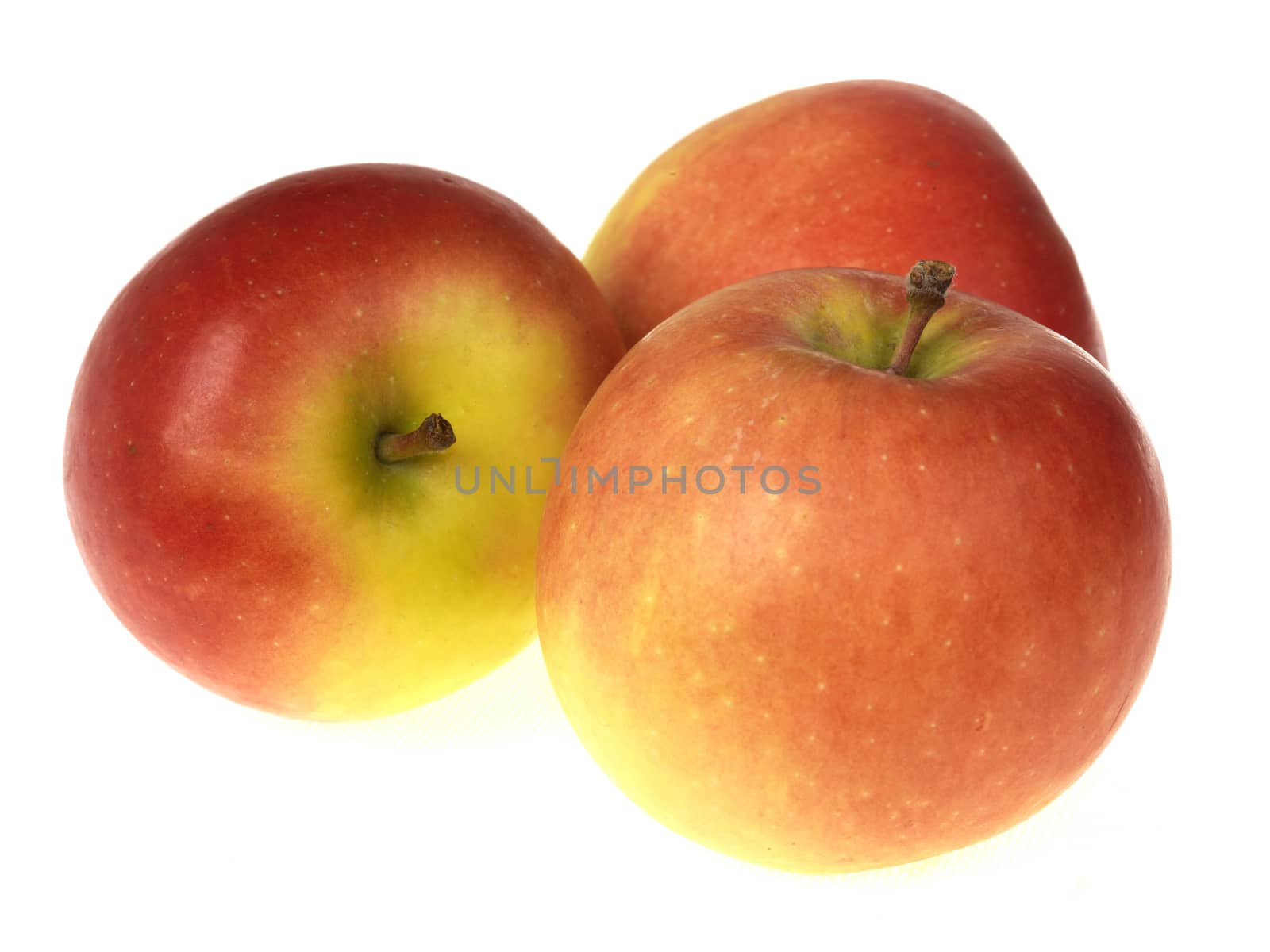 Fresh Ripe Juicy Single Kanzi Apples Isolated White Background