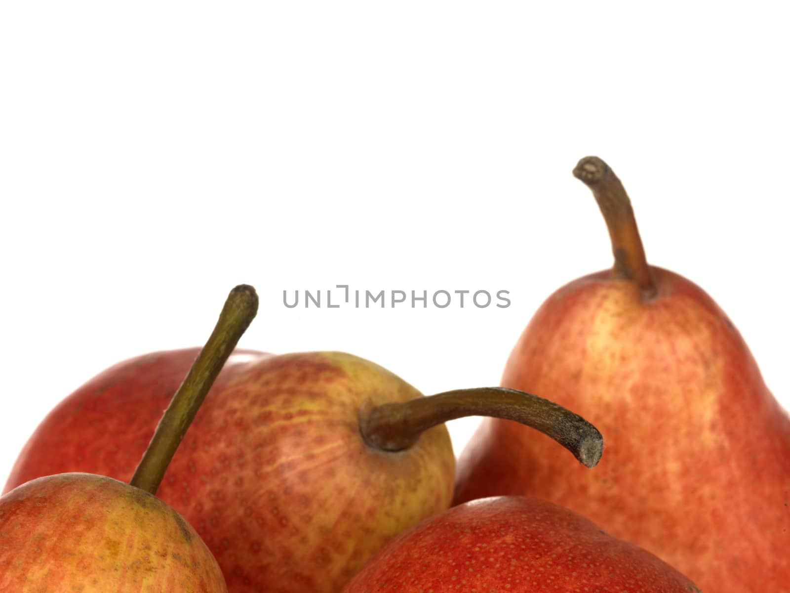 Fresh Ripe Juicy Red William Pears Isolated White Background