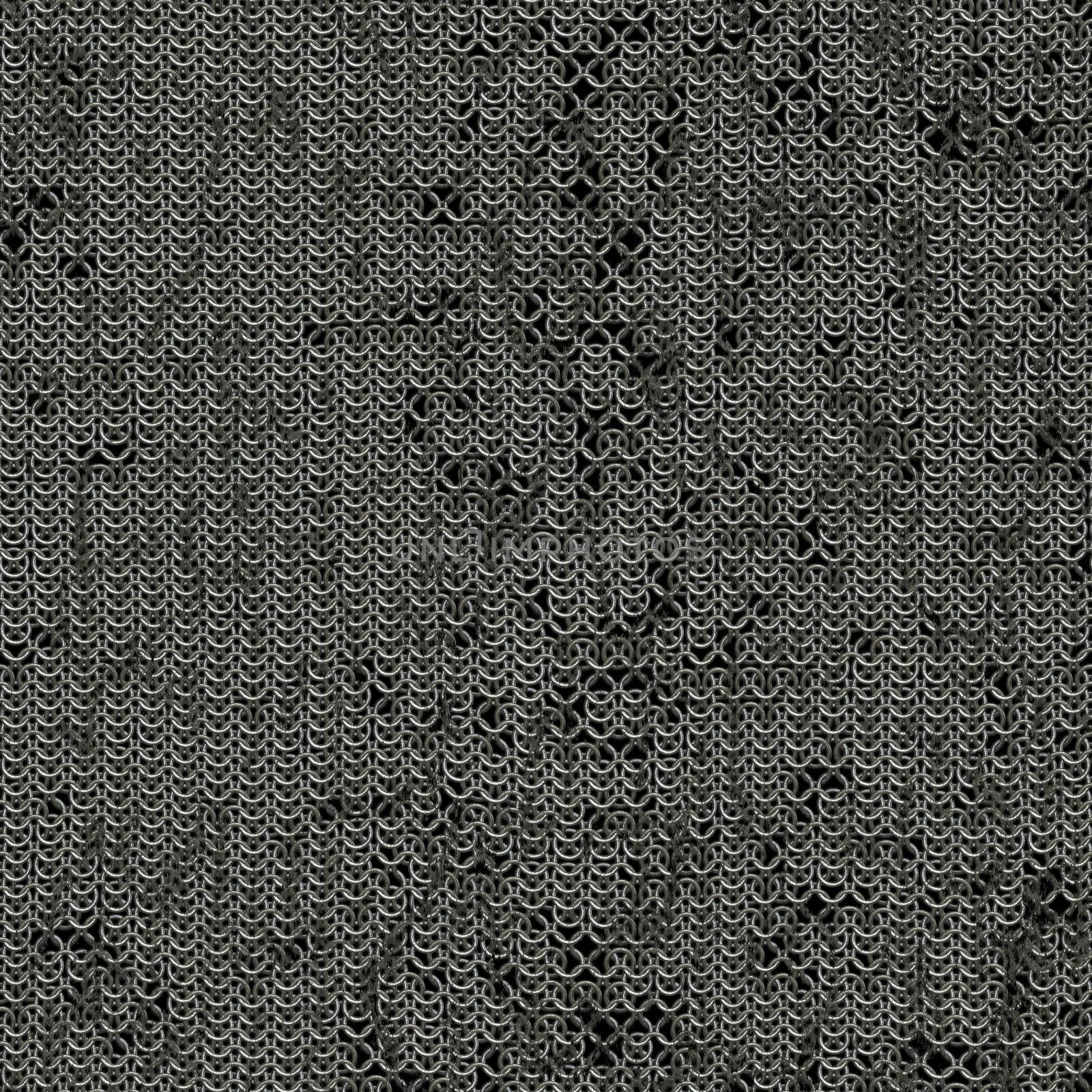 Seamless computer generated metal chain mail damaged by Nanisimova