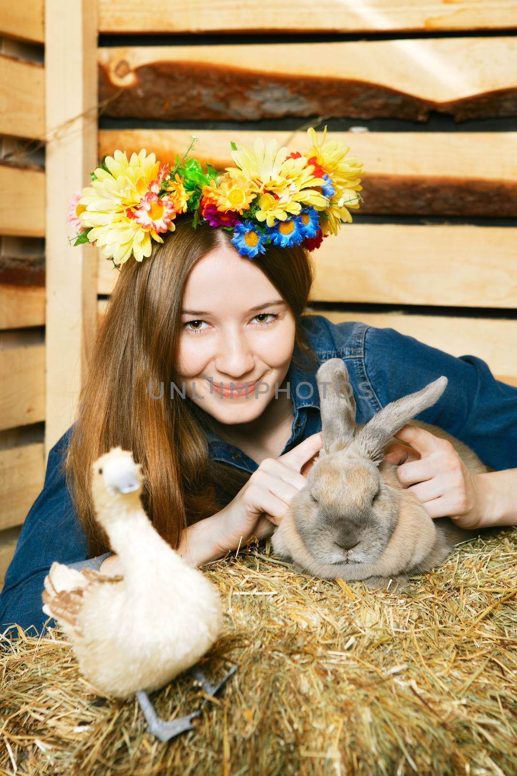 Girl With Rabbit by petr_malyshev