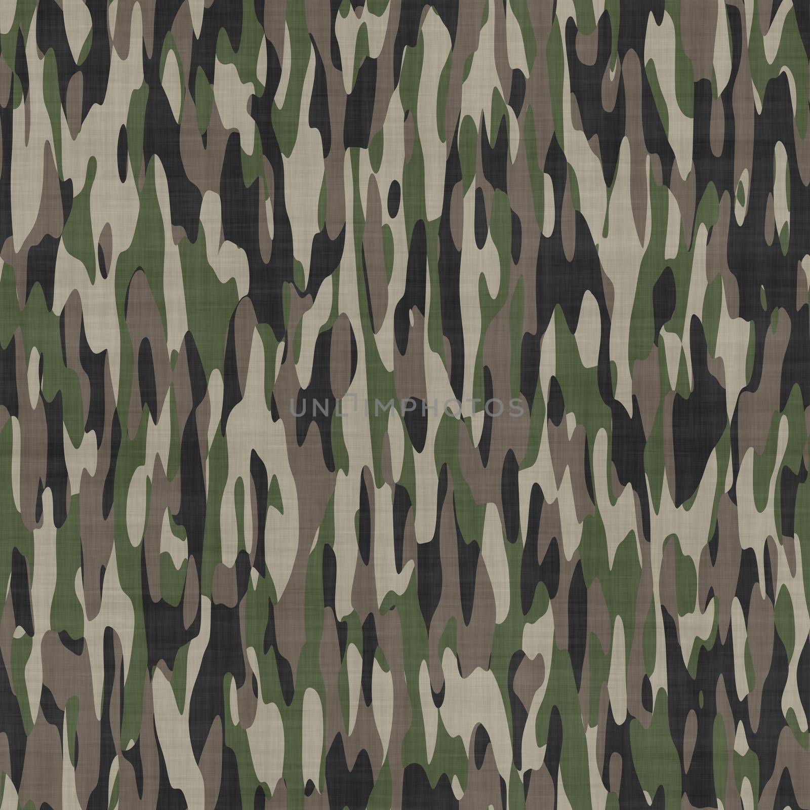 Seamless camouflage pattern on fabric