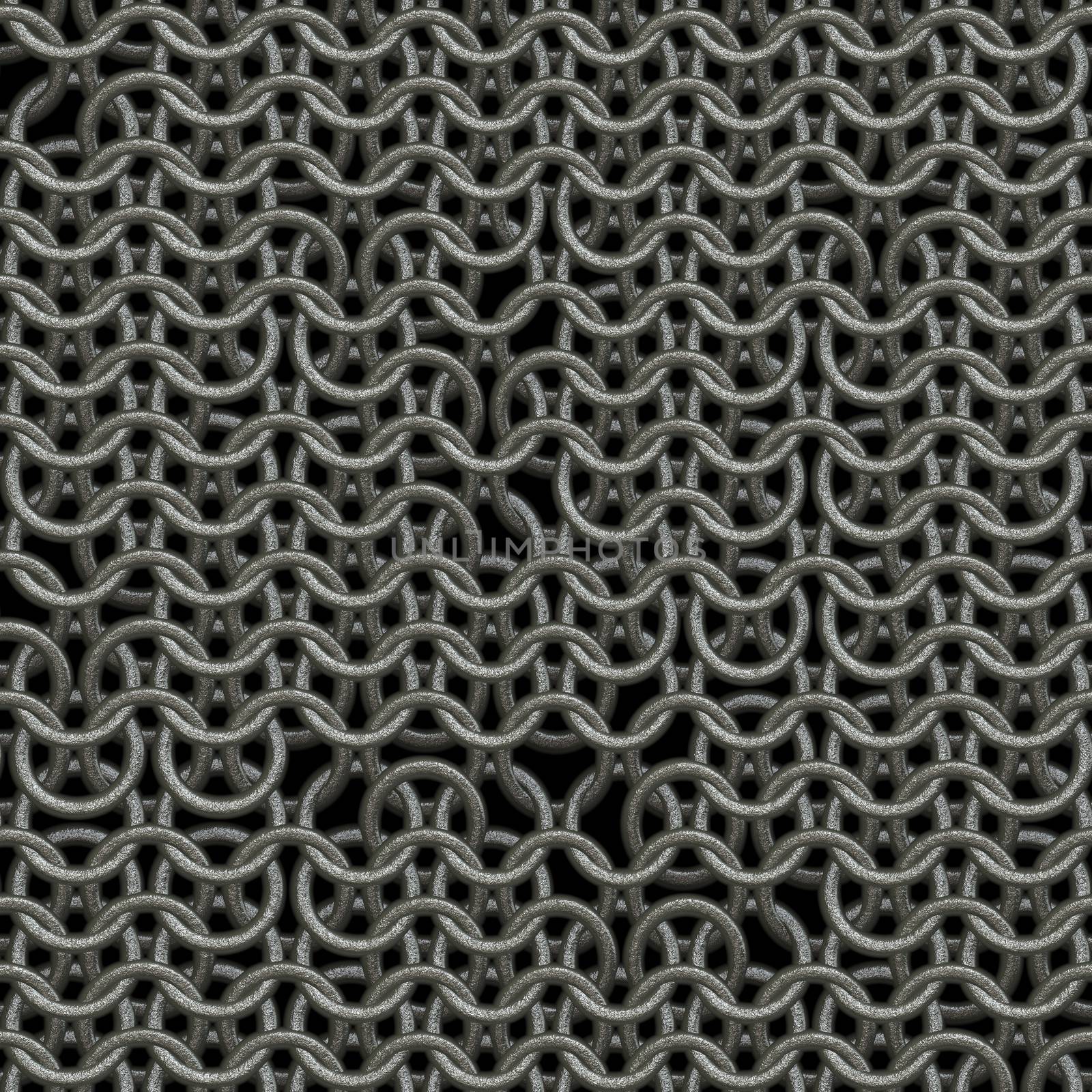 Seamless computer generated metal chain mail texture