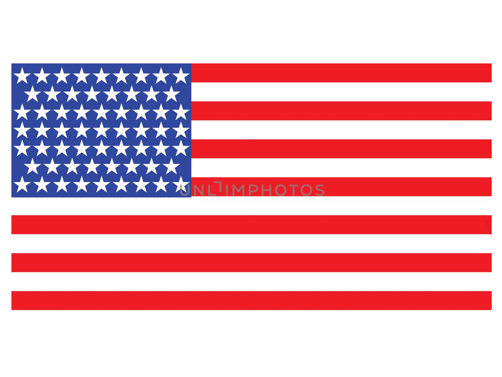 American Flag on white background