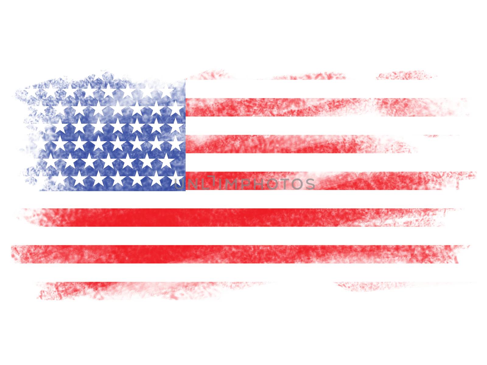 Fade American Flag on White Blackground