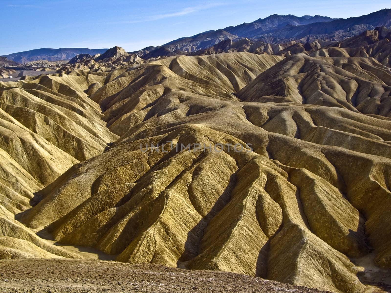 Zabriskie Point rock formations at Death Valley