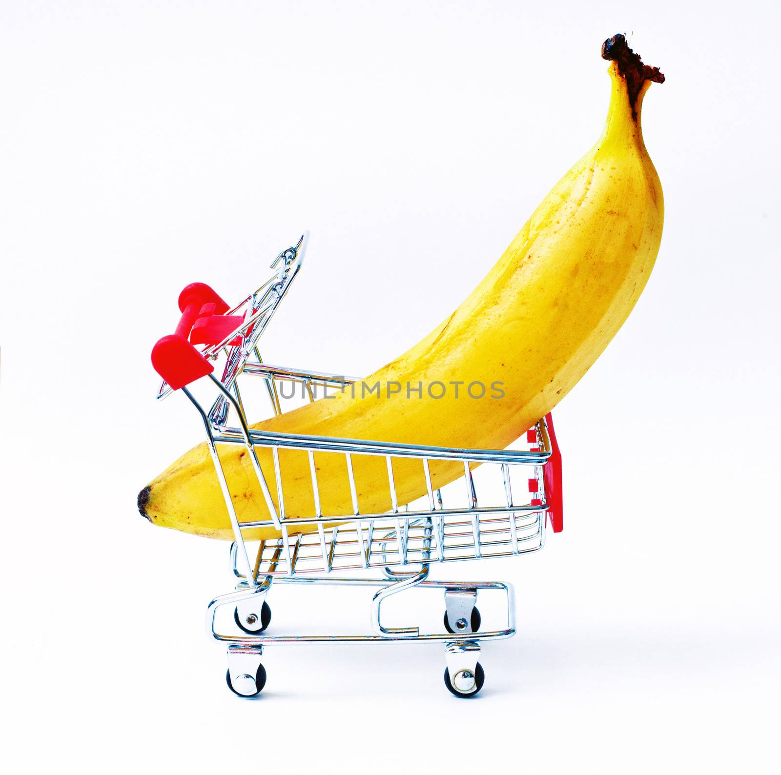 the Shopping cart with big banana