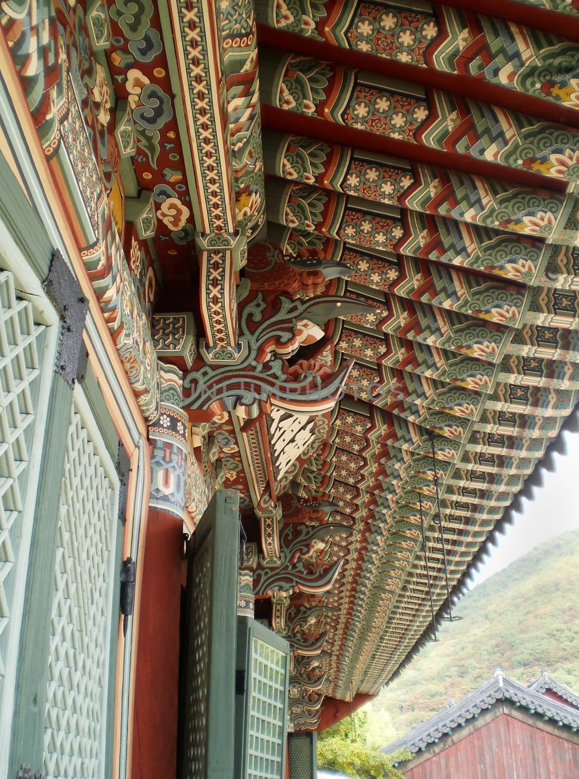 Korean-styled detailed of Beomeosa temple, Busan, South Korea