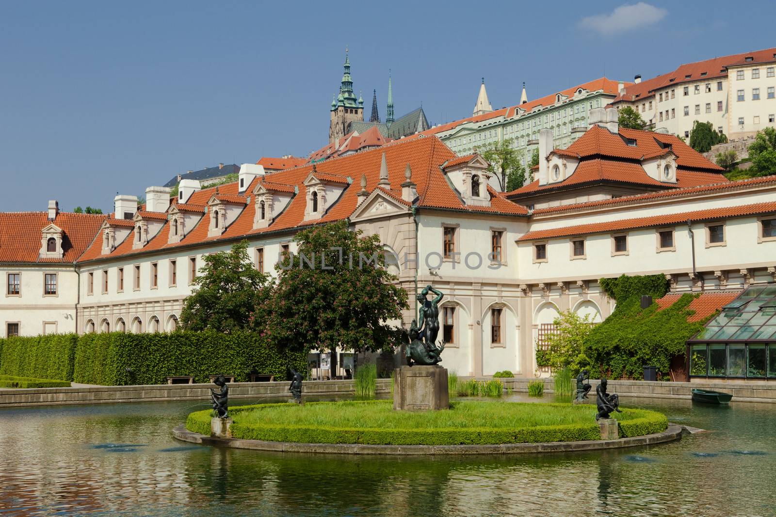 prague, czech republic - baroque wallenstein garden at mala strana