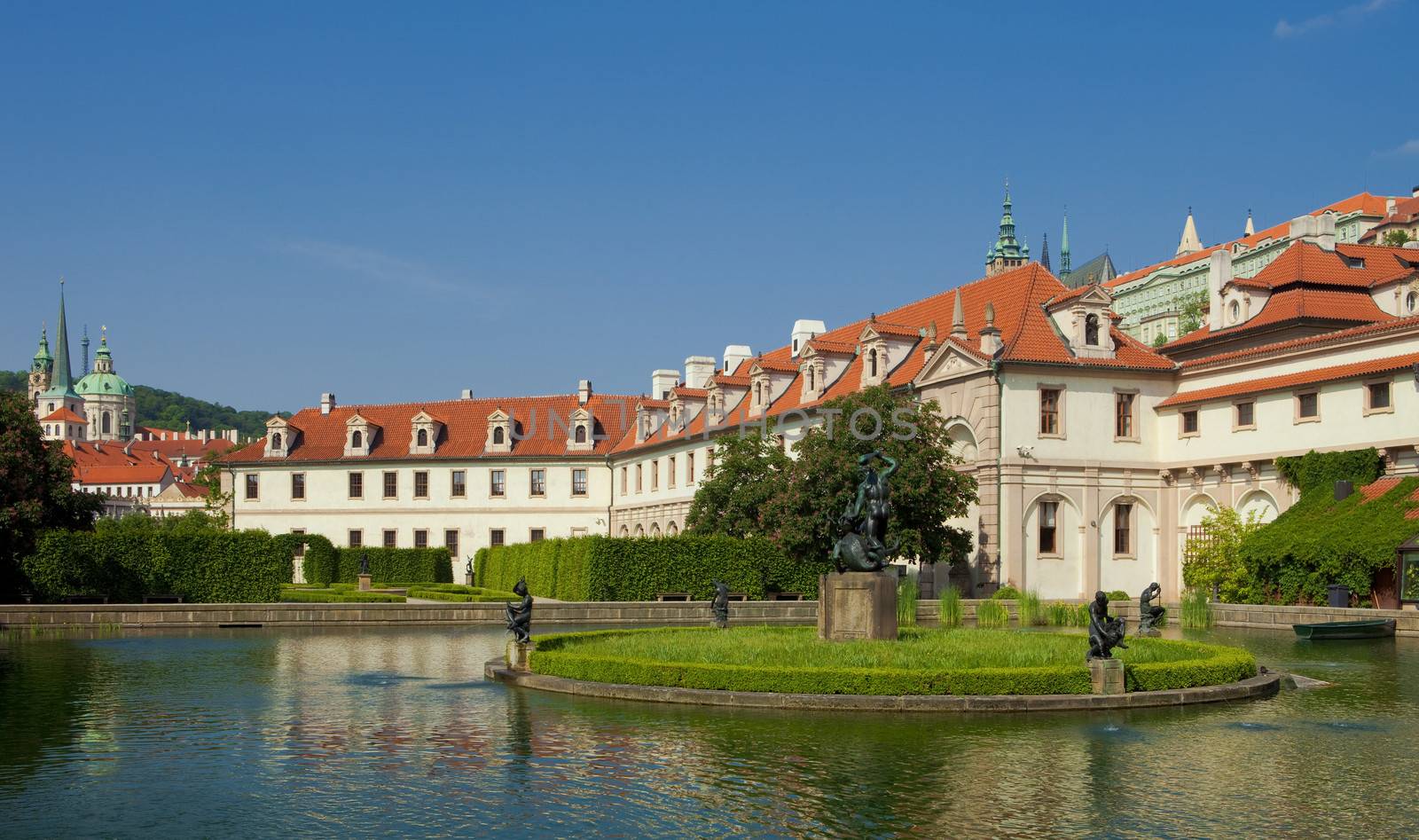 prague, czech republic - baroque wallenstein garden at mala strana
