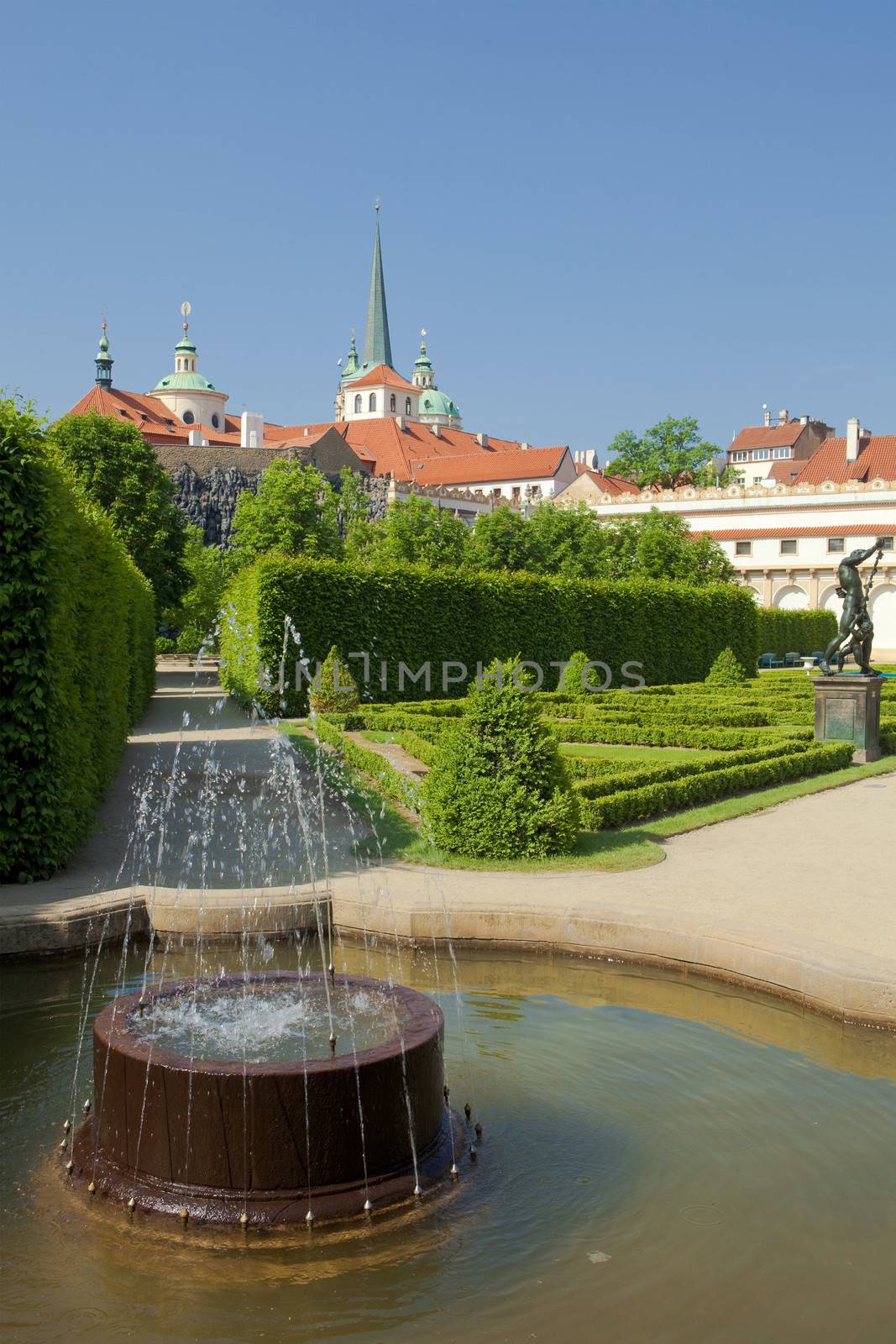 prague, czech republic - baroque wallenstein garden at mala strana