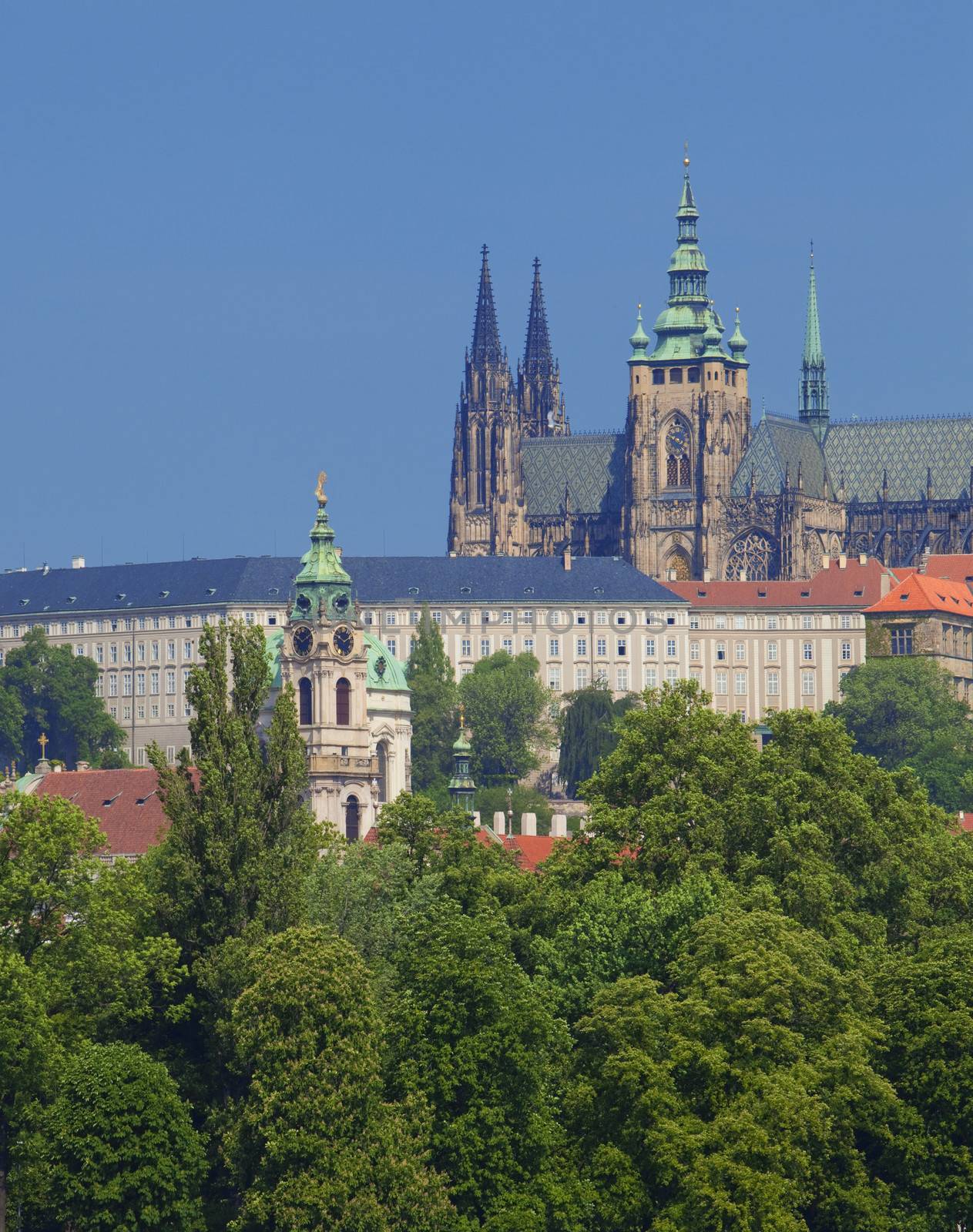 czech republic, prague - hradcany castle, st. vitus cathedral, st. nicholas church