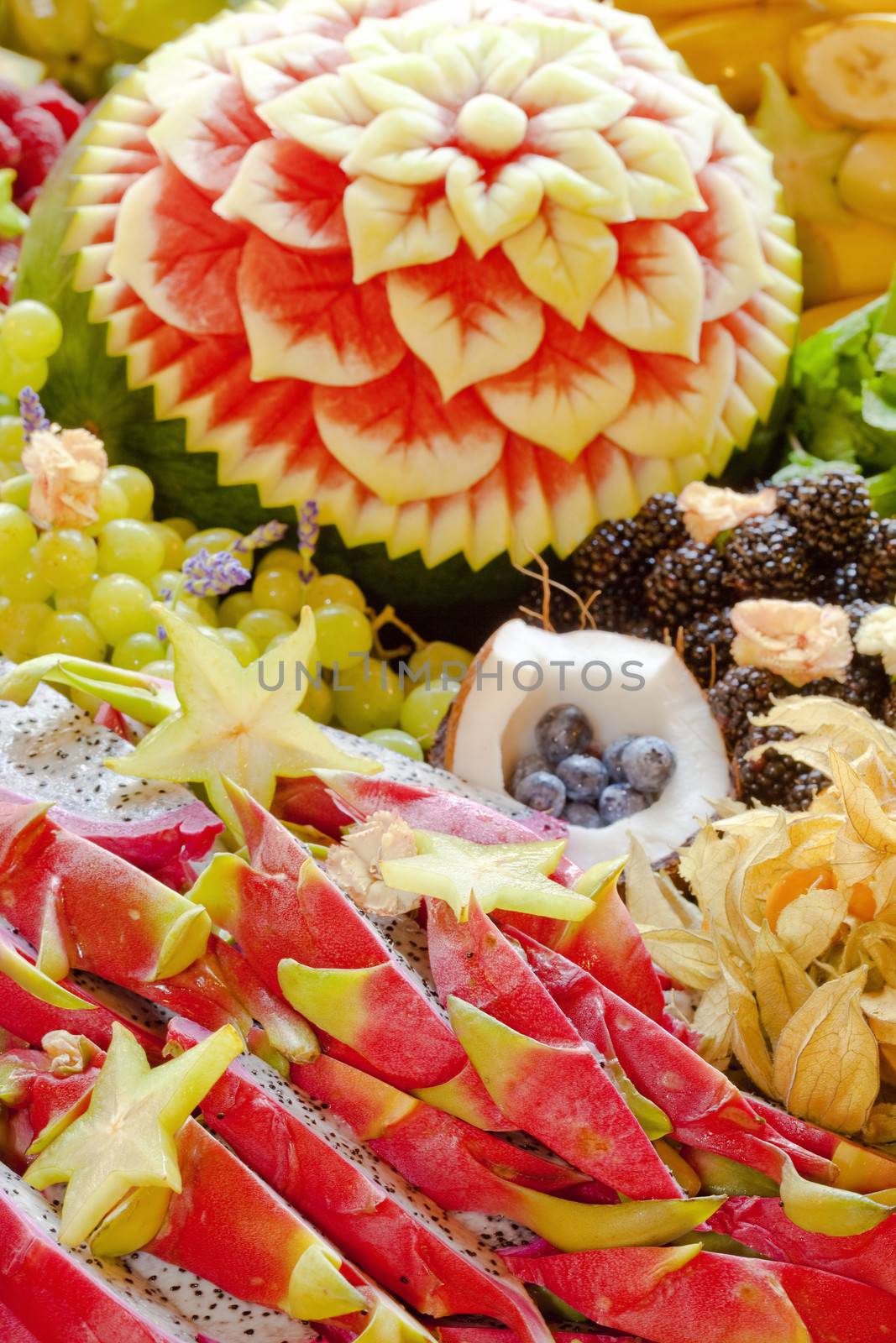 assortment of different fruits at a party