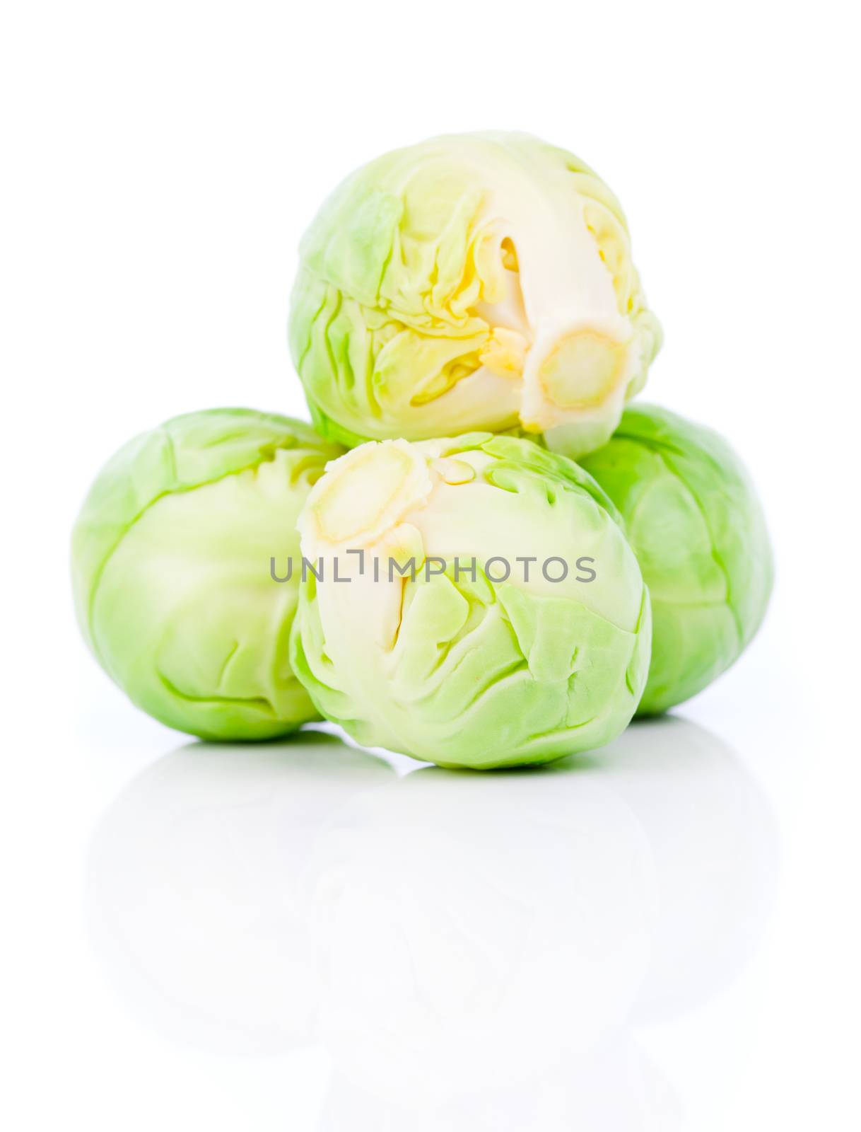 brussels sprouts isolated on white background