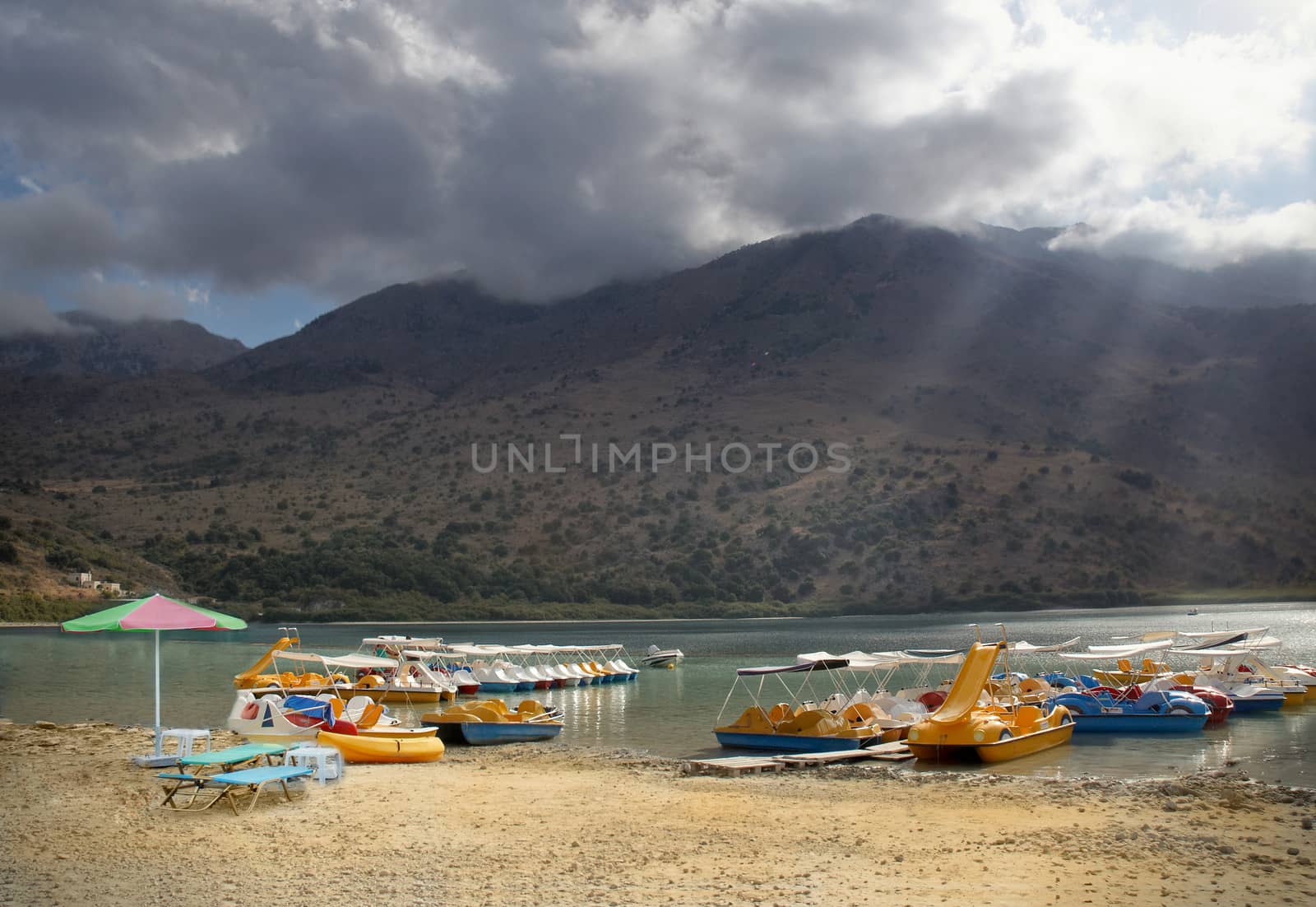 The only fresh water lake in Crete - Lake Kournas.