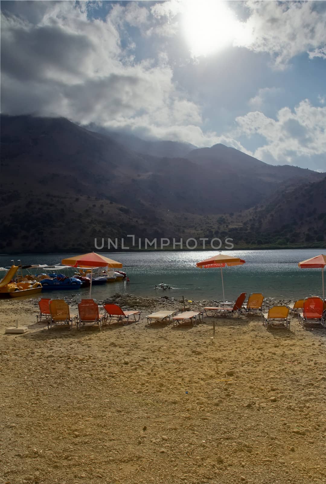 The only fresh water lake in Crete - Lake Kournas.