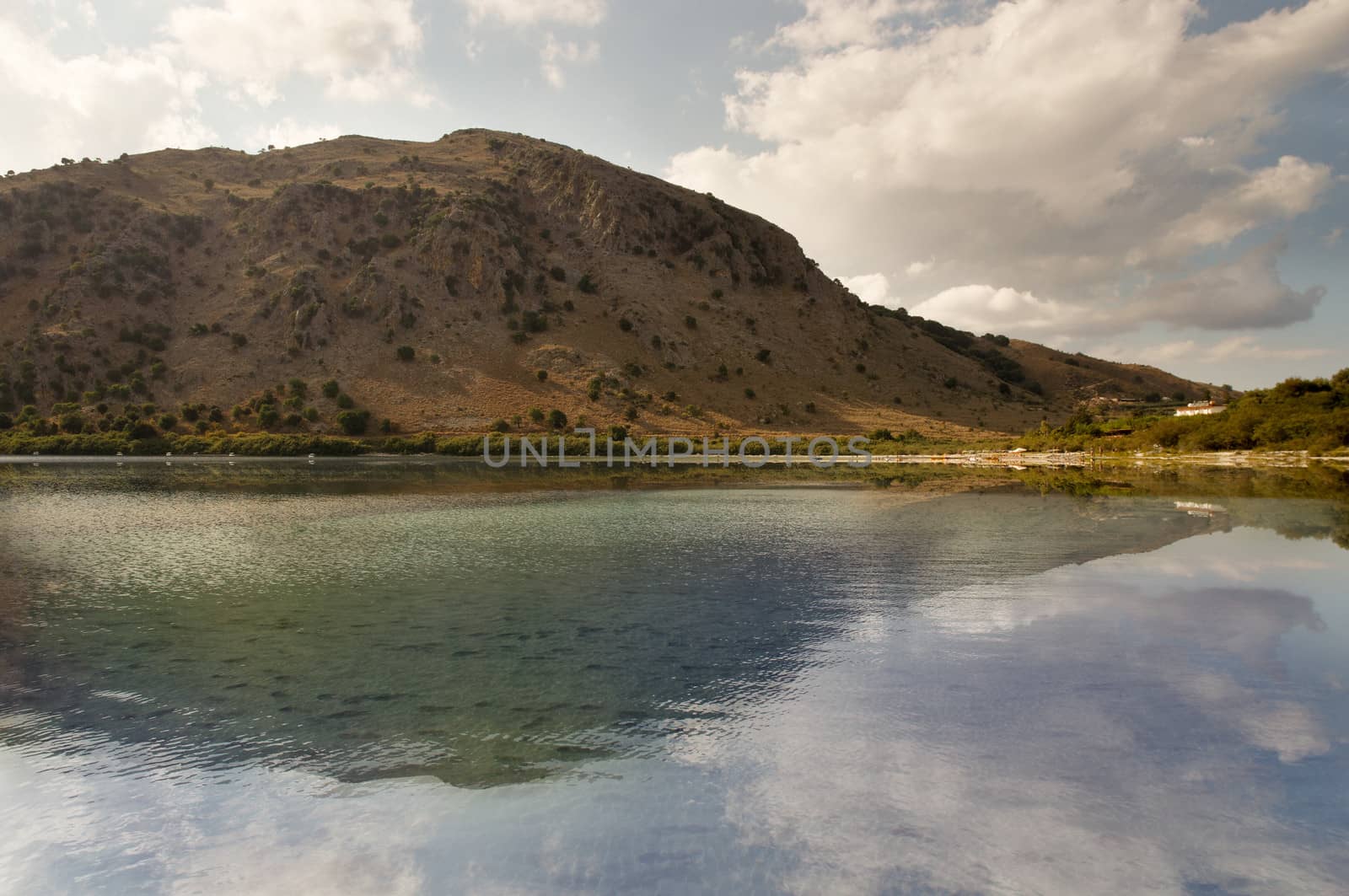 The only fresh water lake in Crete - Lake Kournas.