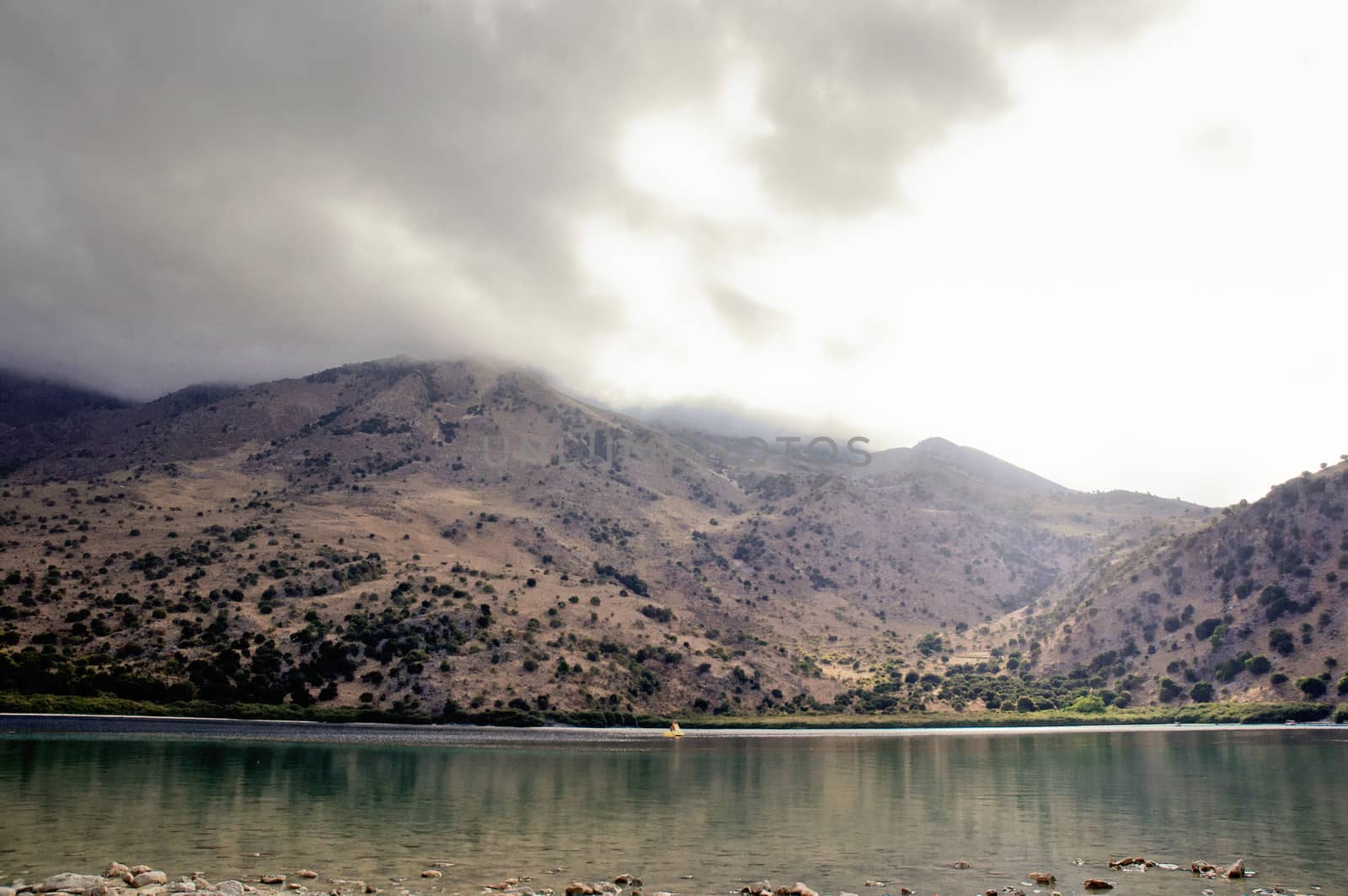 The only fresh water lake in Crete - Lake Kournas.