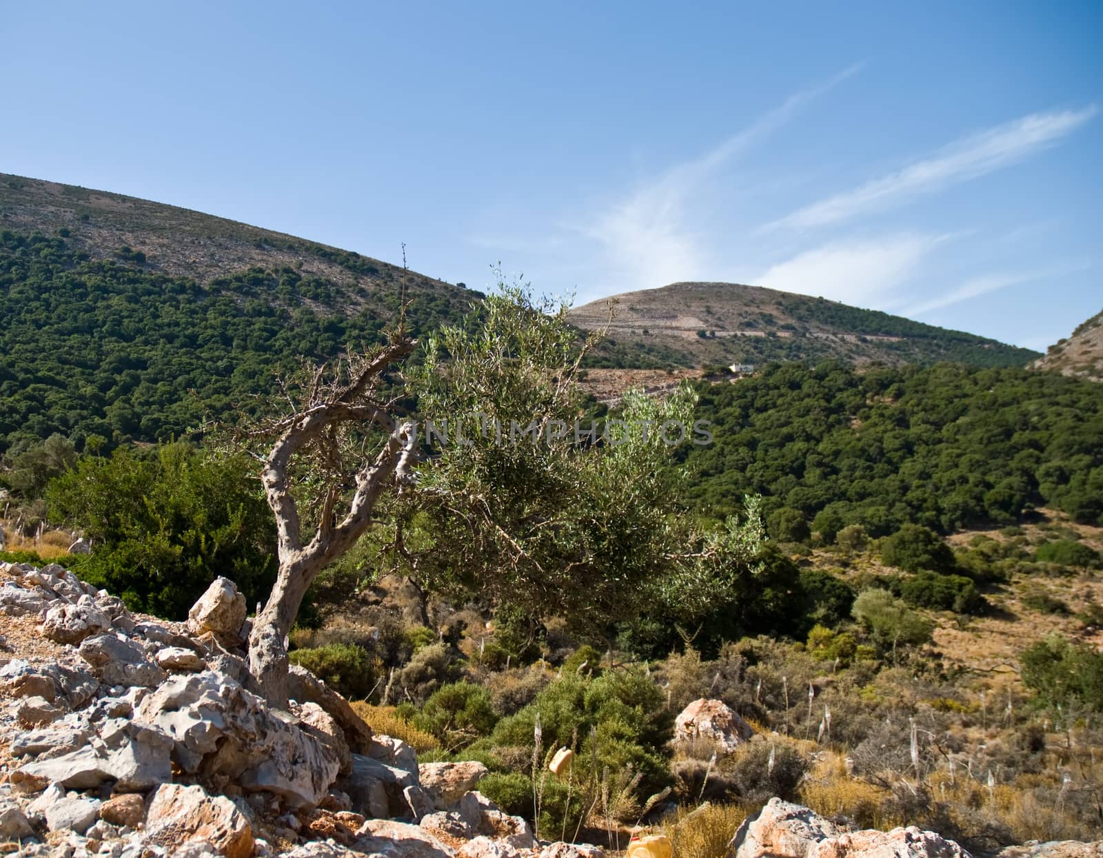 Panoramic landscape over  Mountains in Crete, Greece