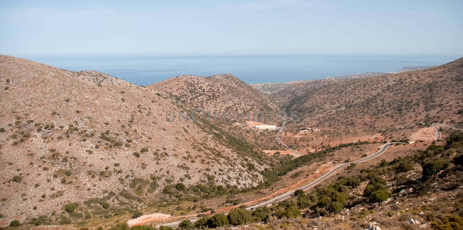 Panoramic landscape over  Mountains in Crete, Greece