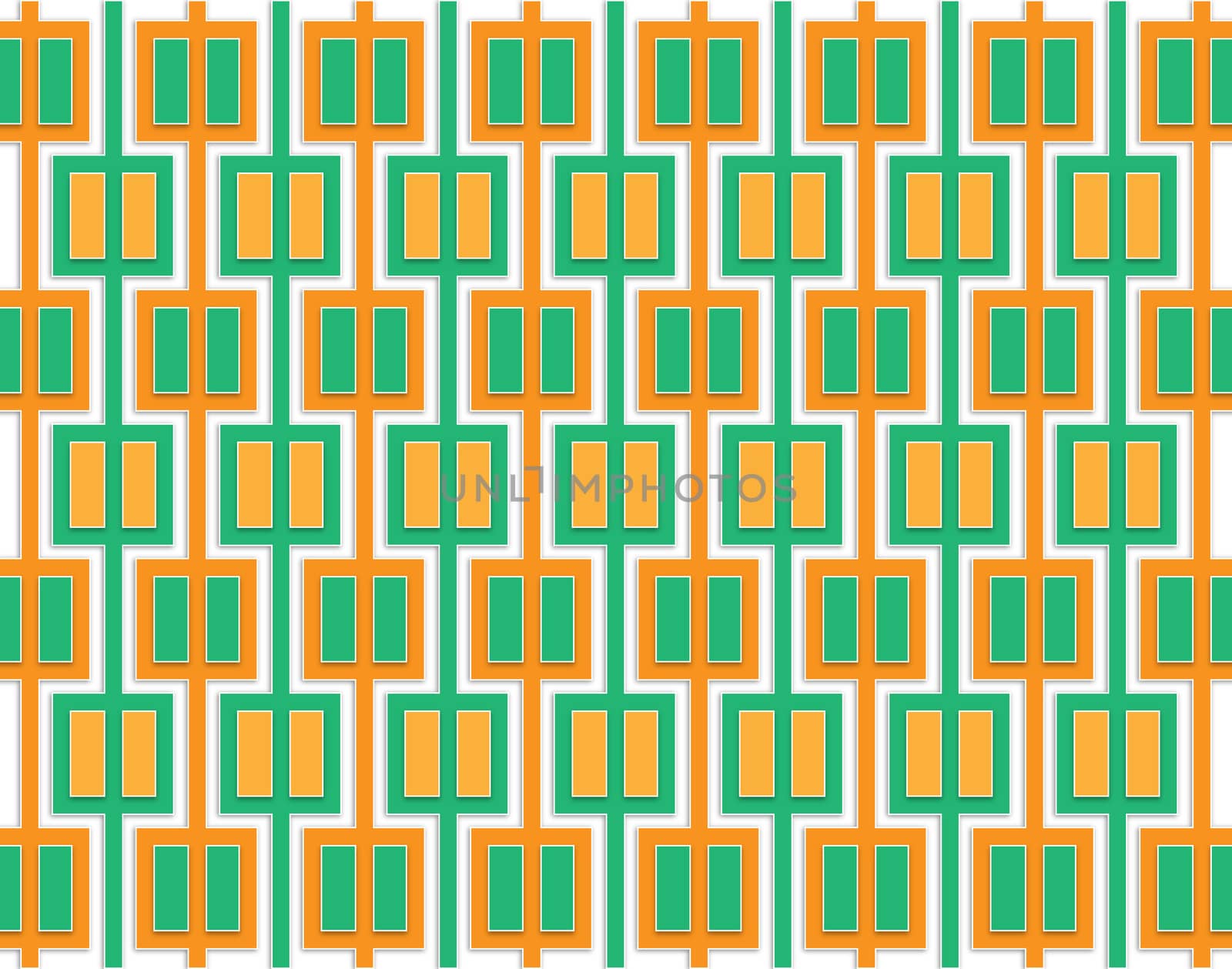Abstract pattern of orange and green squares by Ahojdoma