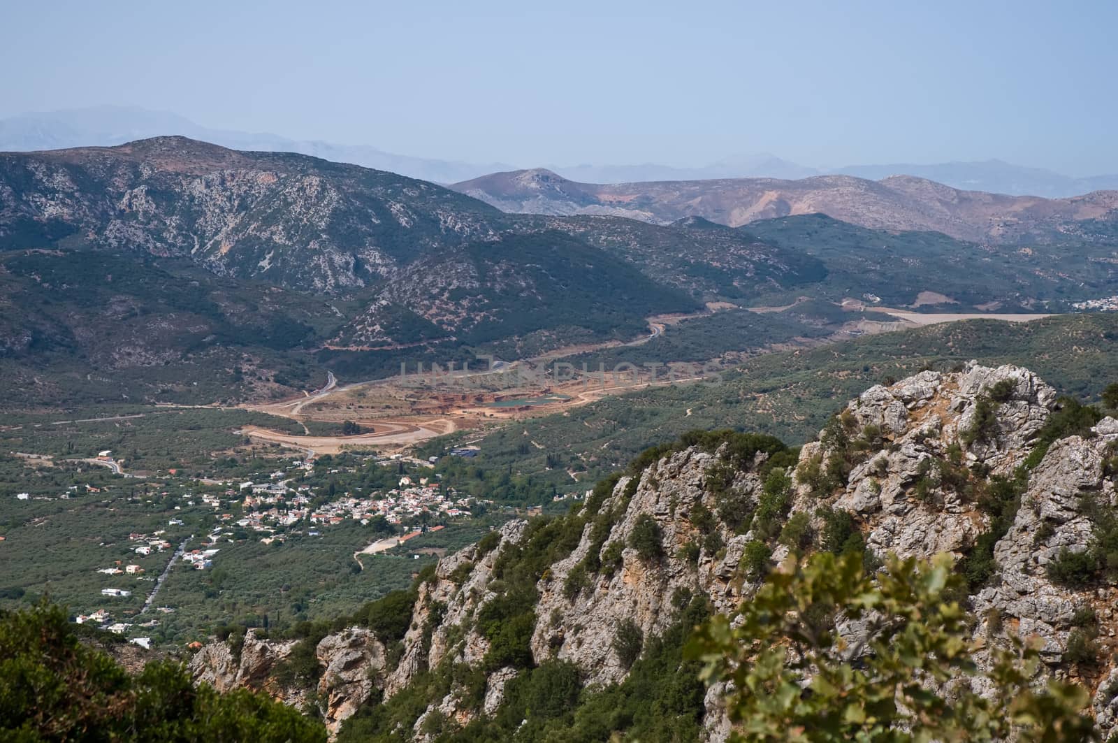 Panoramic landscape over  Mountains in Crete, Greece