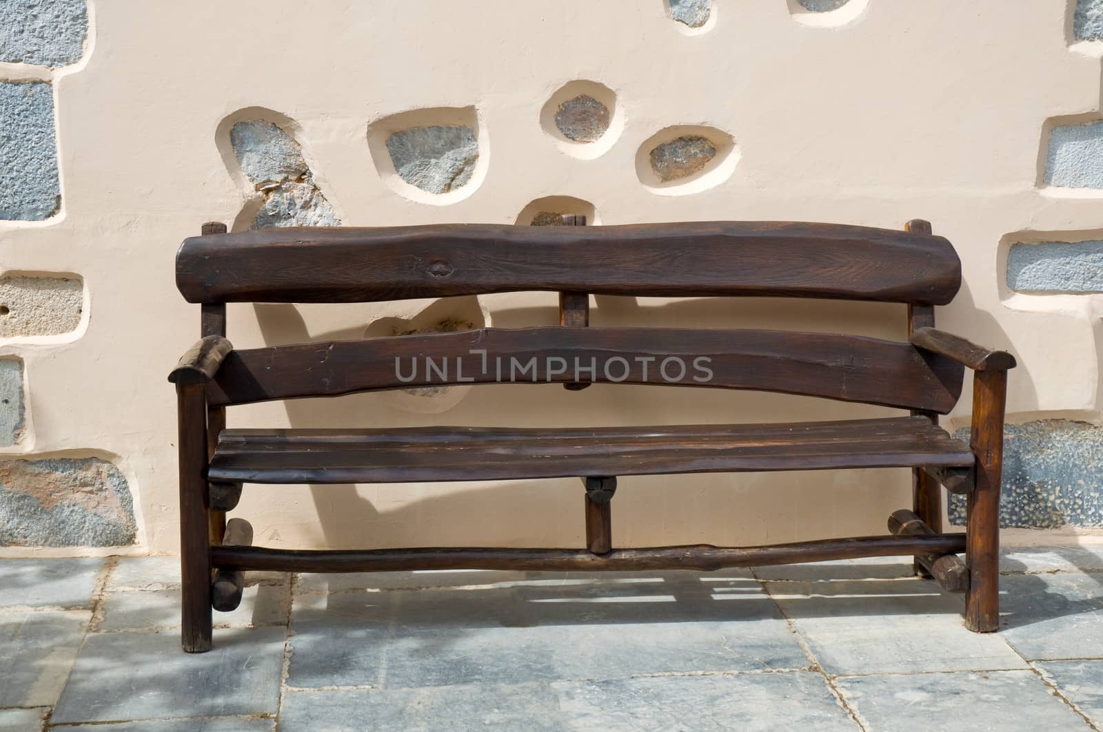 Church seating in ancient Greek monastery .