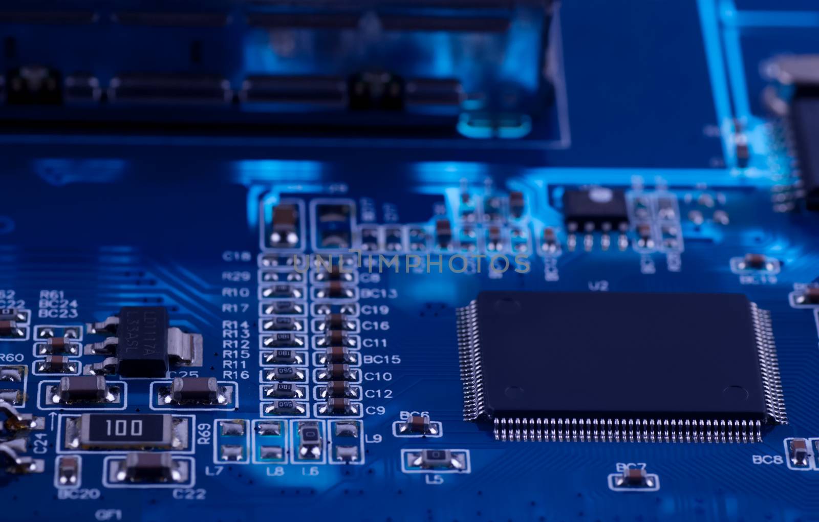 macro photo of electronic circuit. symbol of technology. Close up