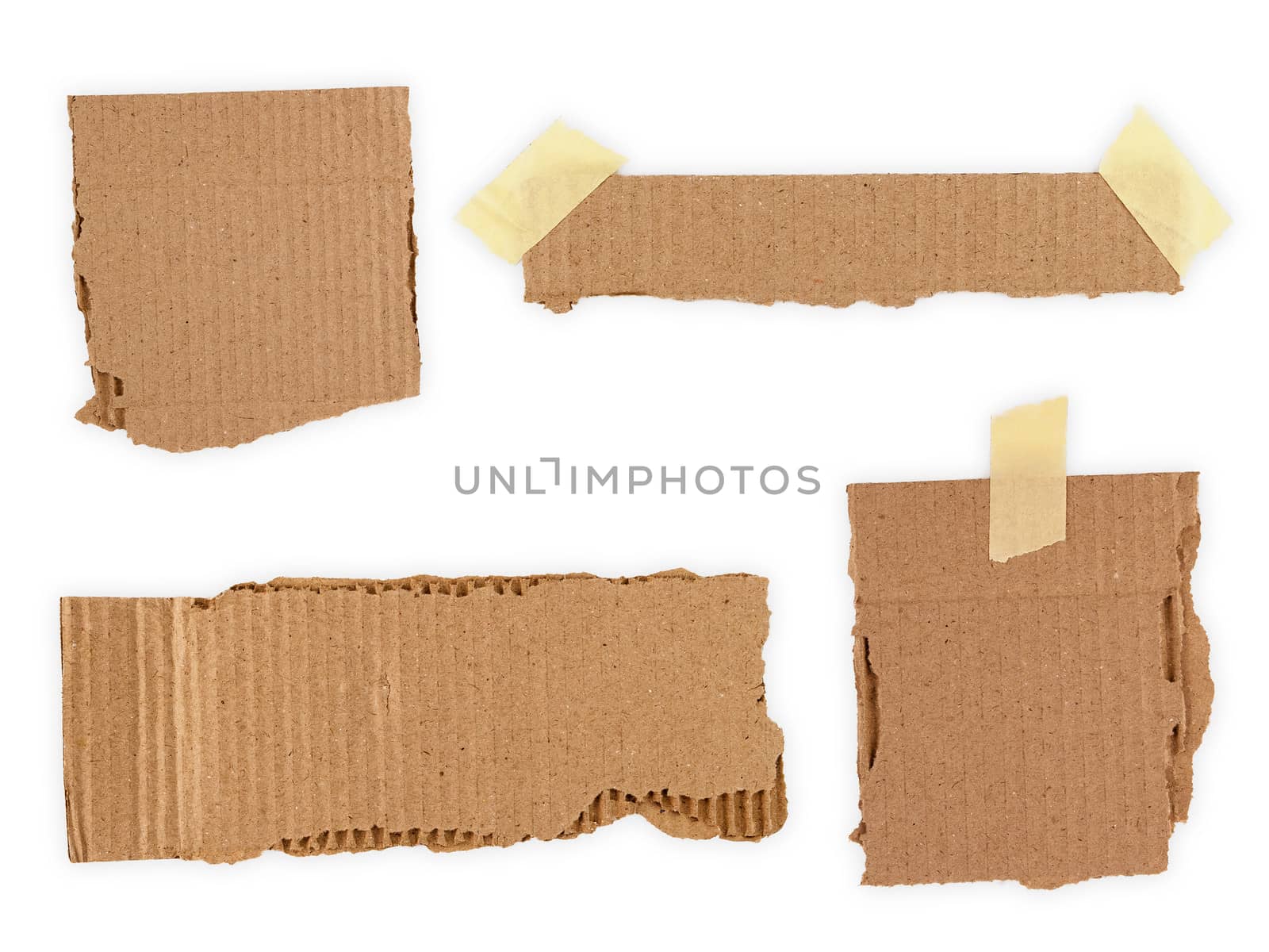 Collection of a cardboard pieces isolated on white background by Zhukow