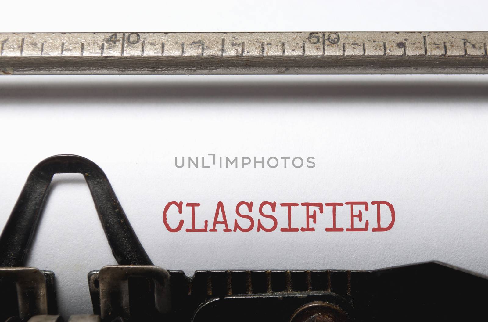 Classified compiled using a vintage typewriter