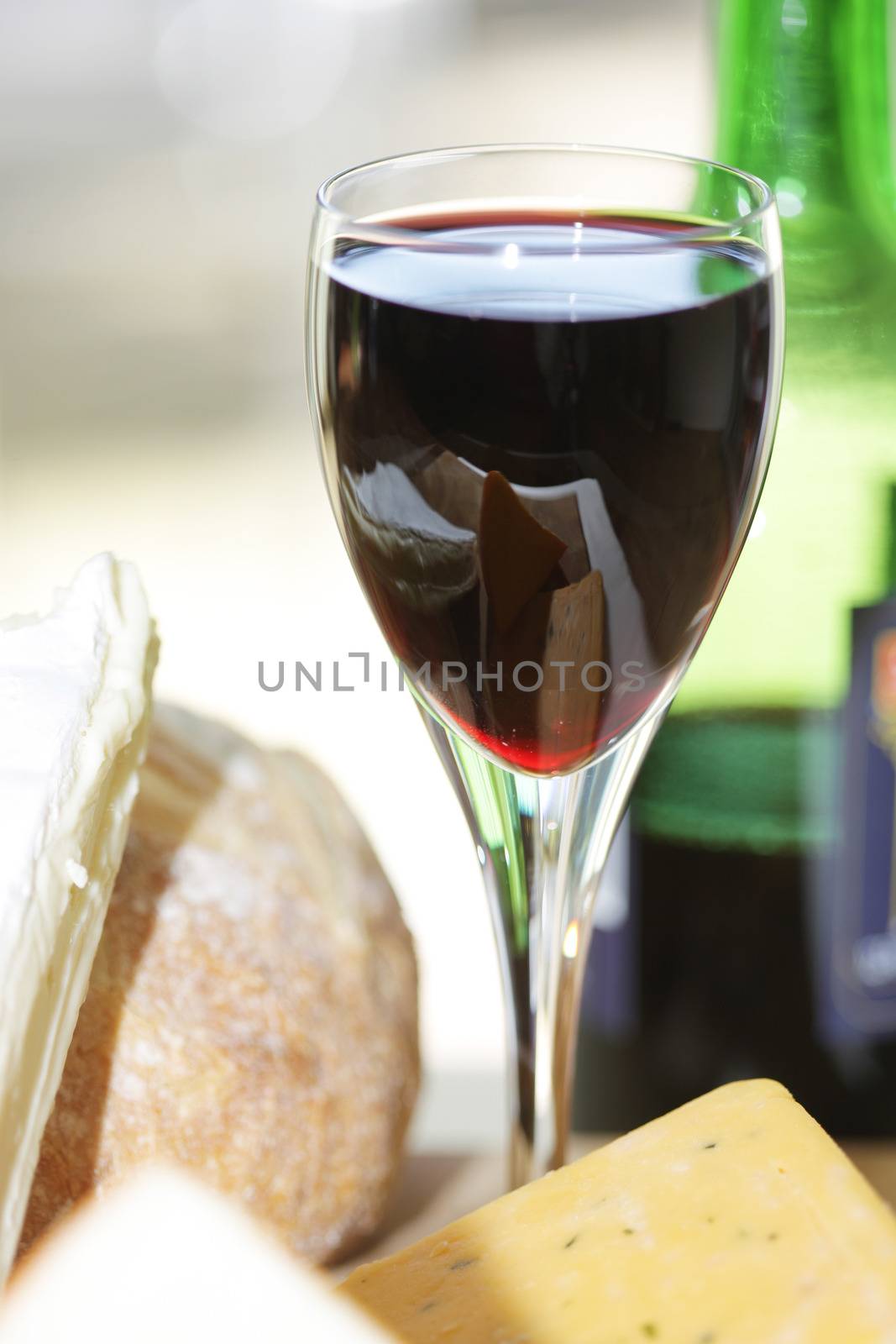 Cheeseboard with Red Wine by Whiteboxmedia