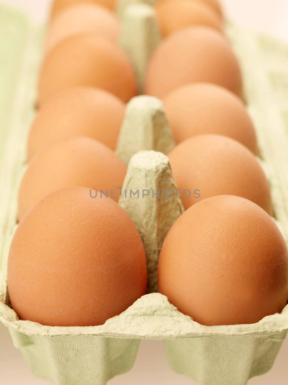 Box of Brown Chicken Eggs by Whiteboxmedia