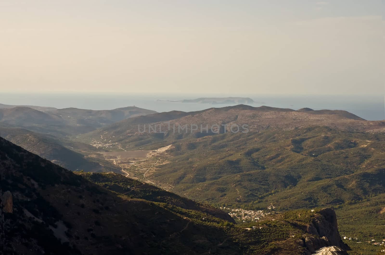 Panoramic landscape over  Mountains in Crete, Greece