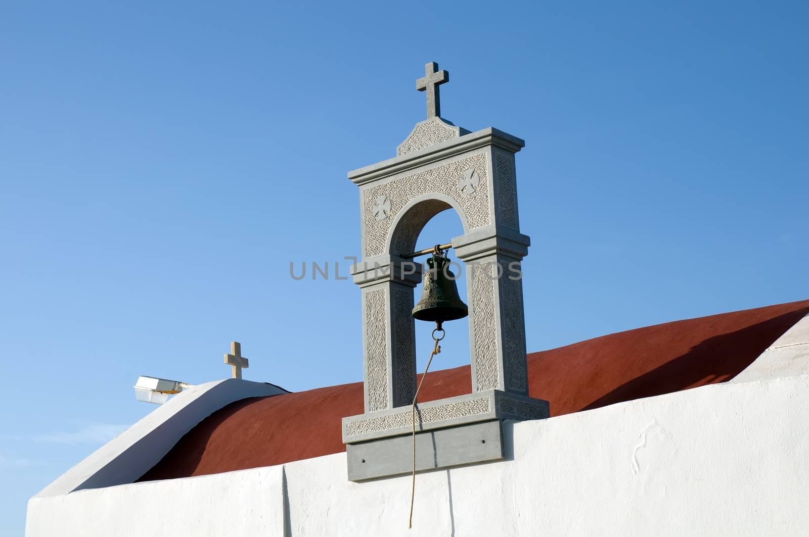 The bell of the old Greek Orthodox monastery on the island of Crete.